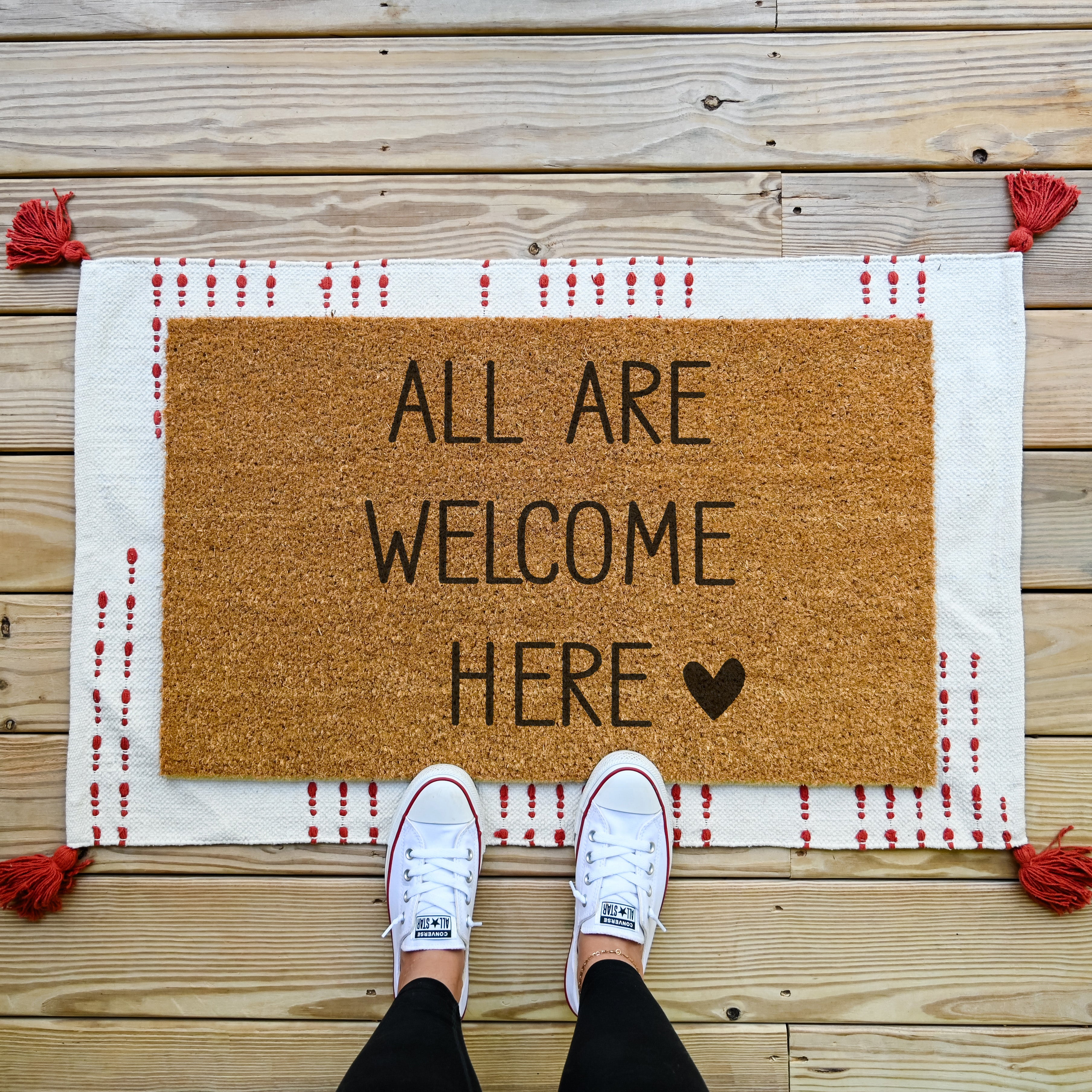All Are Welcome Here Doormat - Hamlin Row