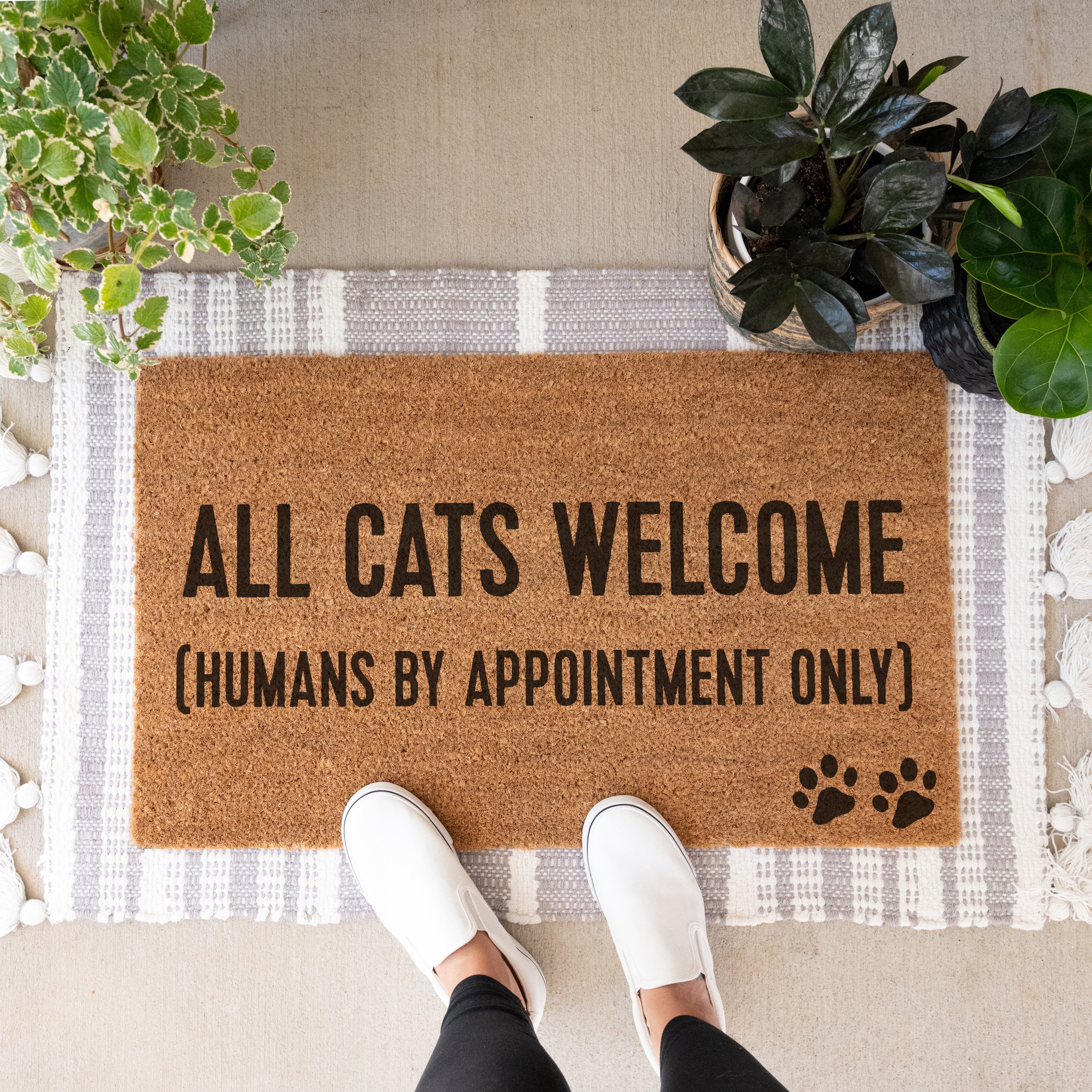 All Cats Welcome (Humans By Appointment Only) Doormat - Hamlin Row