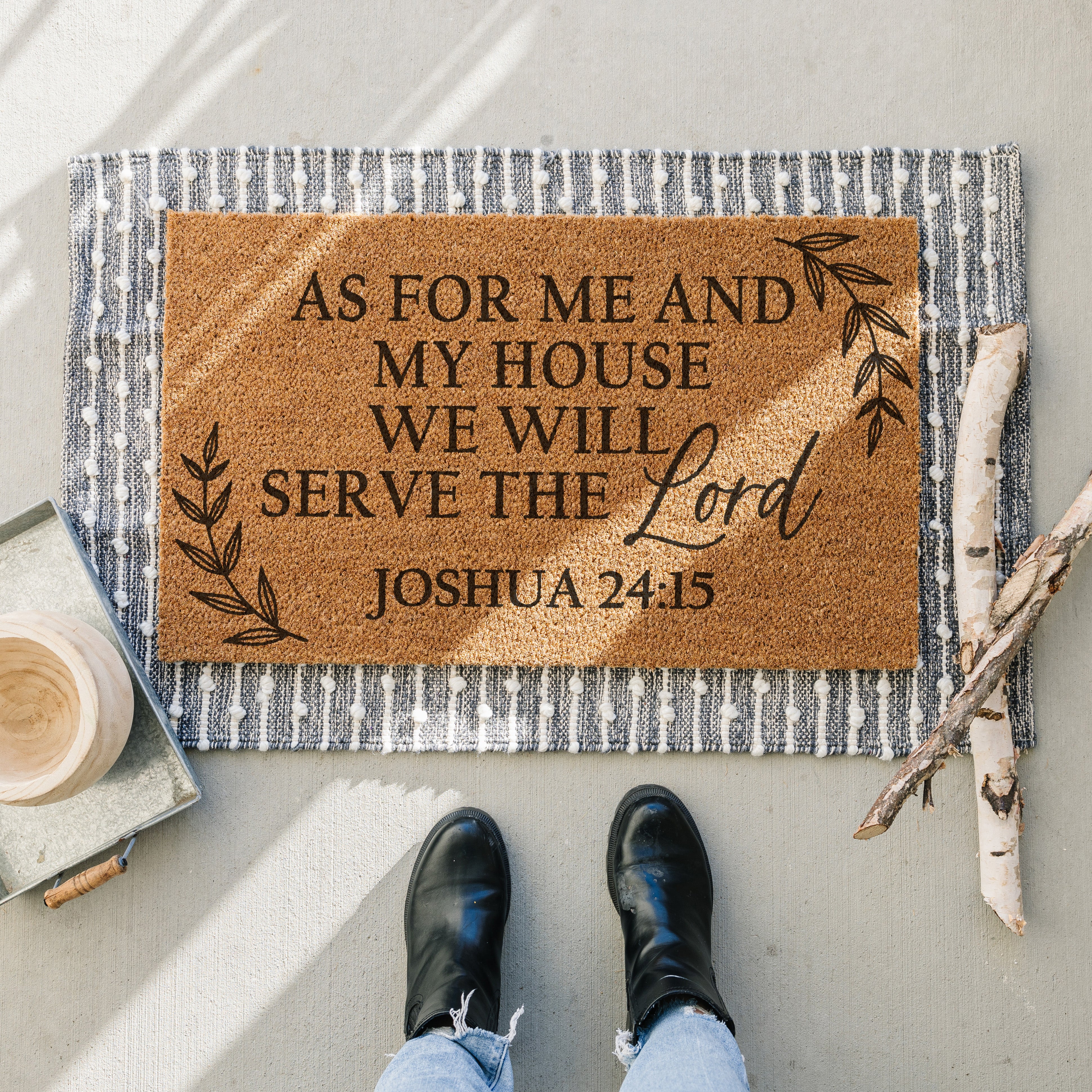 As For Me And My House We Will Serve The Lord Doormat. Coir Doormat