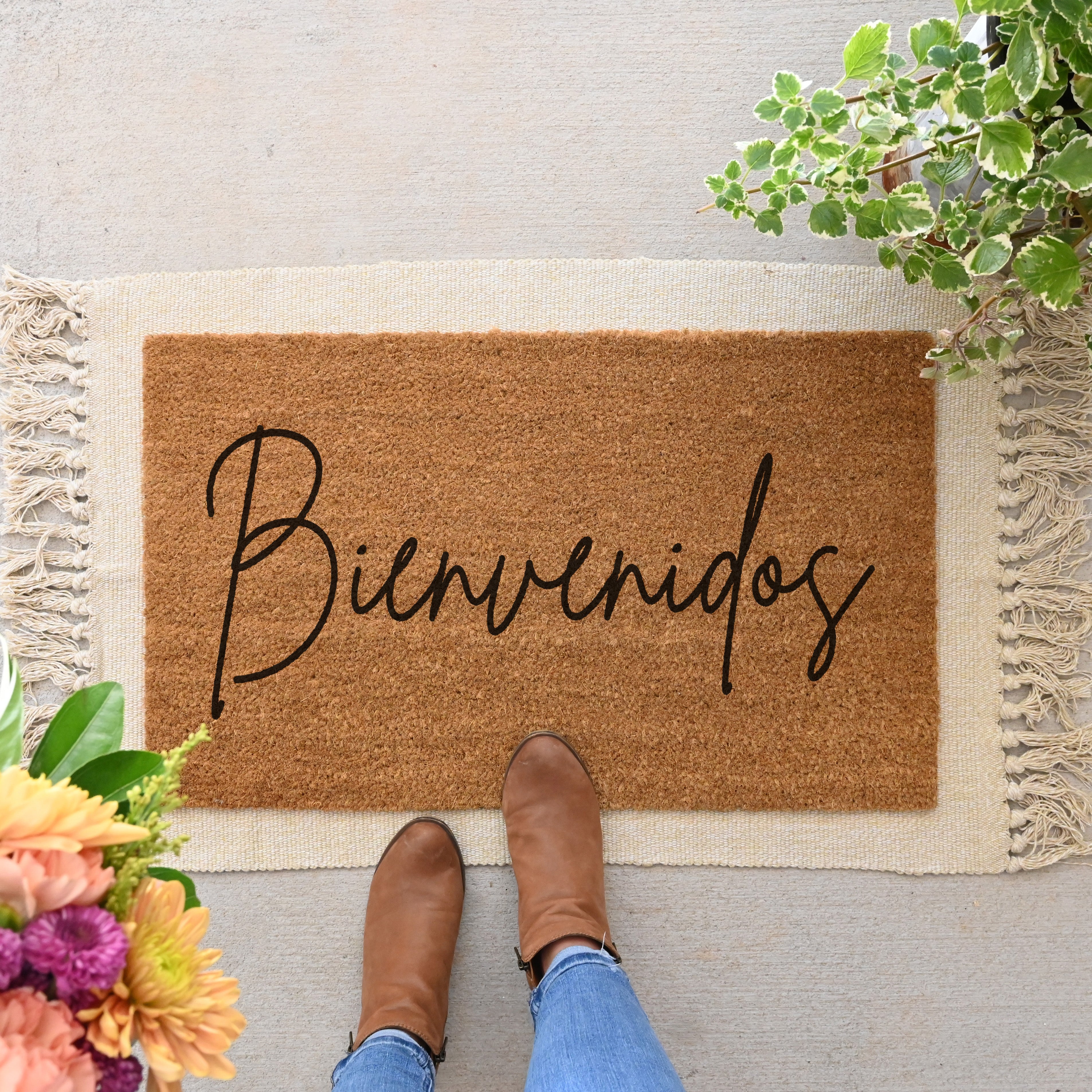 Bienvenidos Doormat.  Coir doormat.