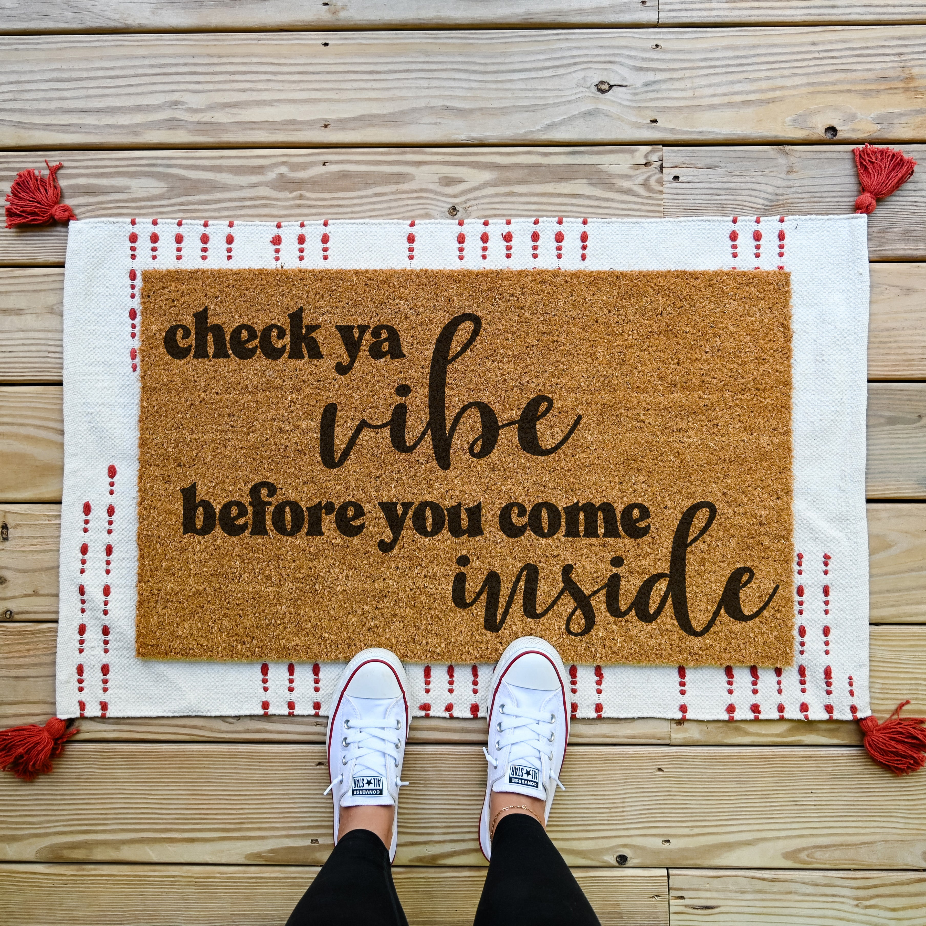 Check Ya Vibe Before You Come Inside Doormat - Hamlin Row