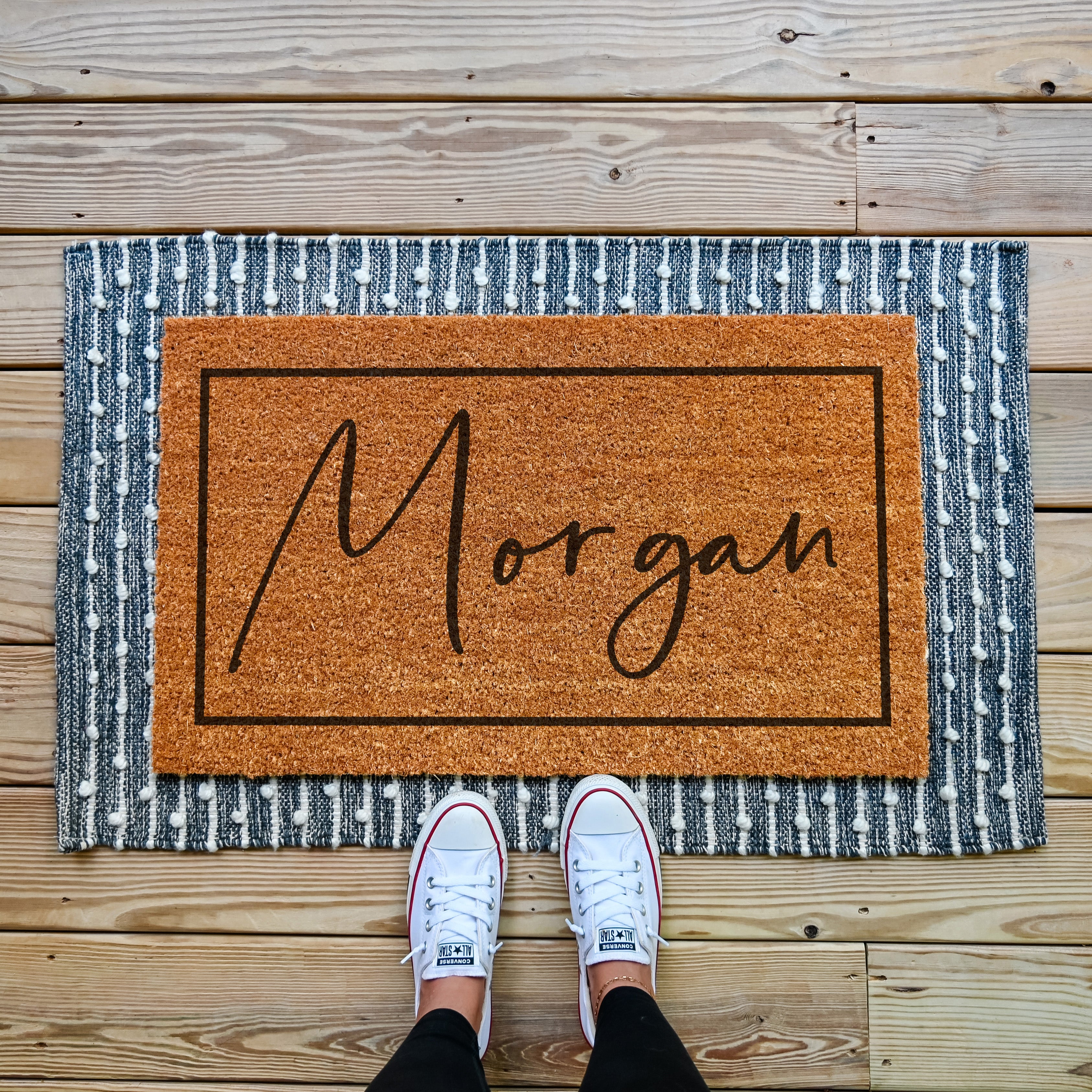 Custom Plain Last Name Doormat - Hamlin Row