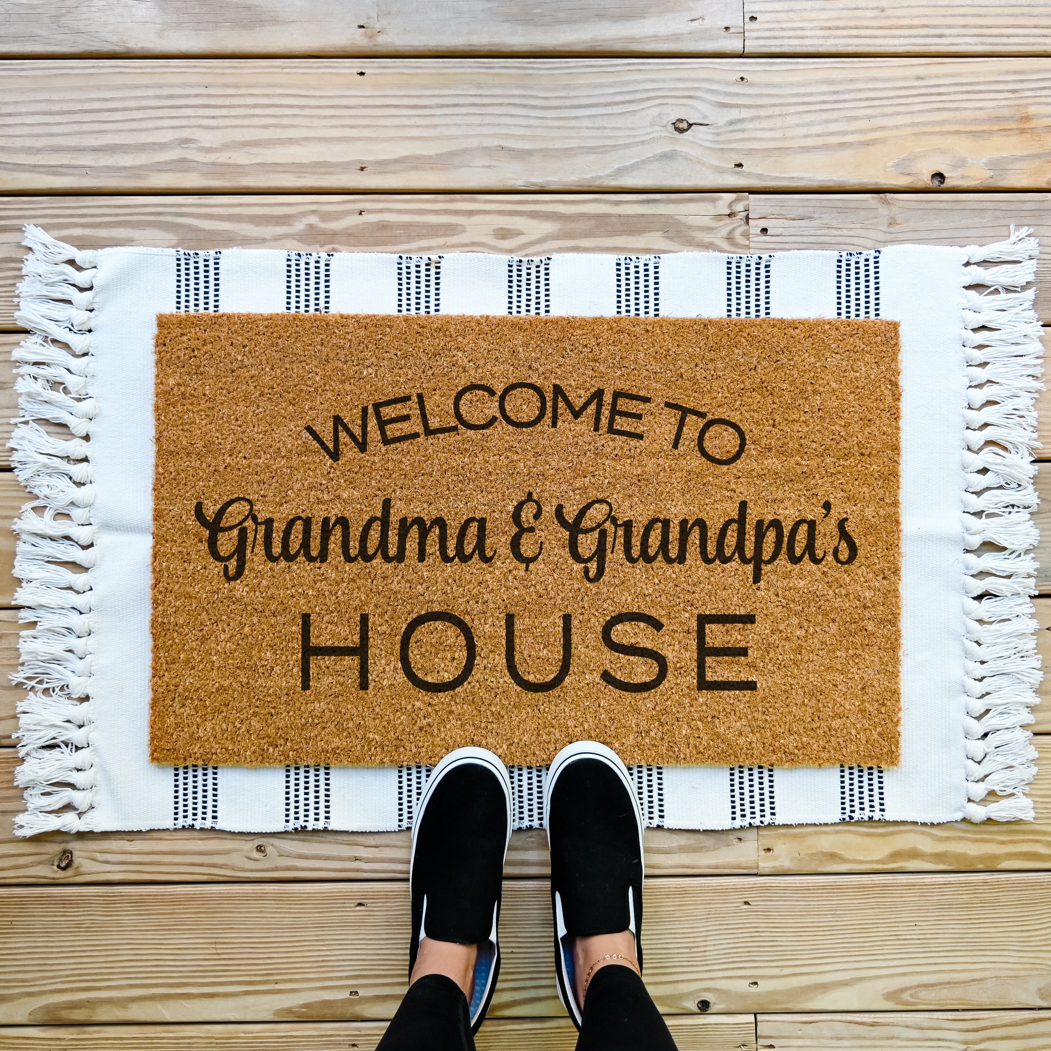 Personalized Grandparents Doormat. Coir doormat. Custom doormat.
