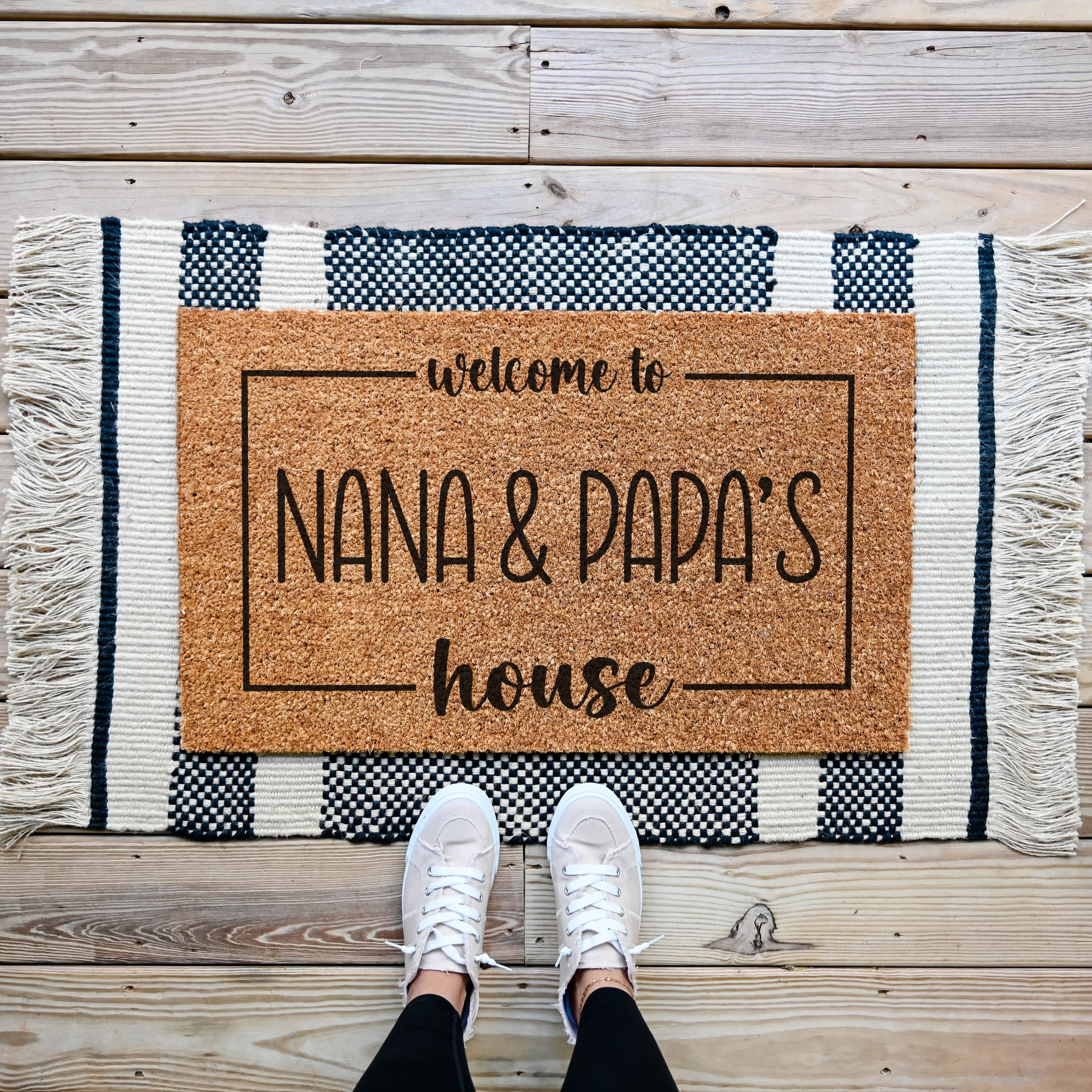 Personalized Grandparents Doormat. Coir doormat. Custom doormat.