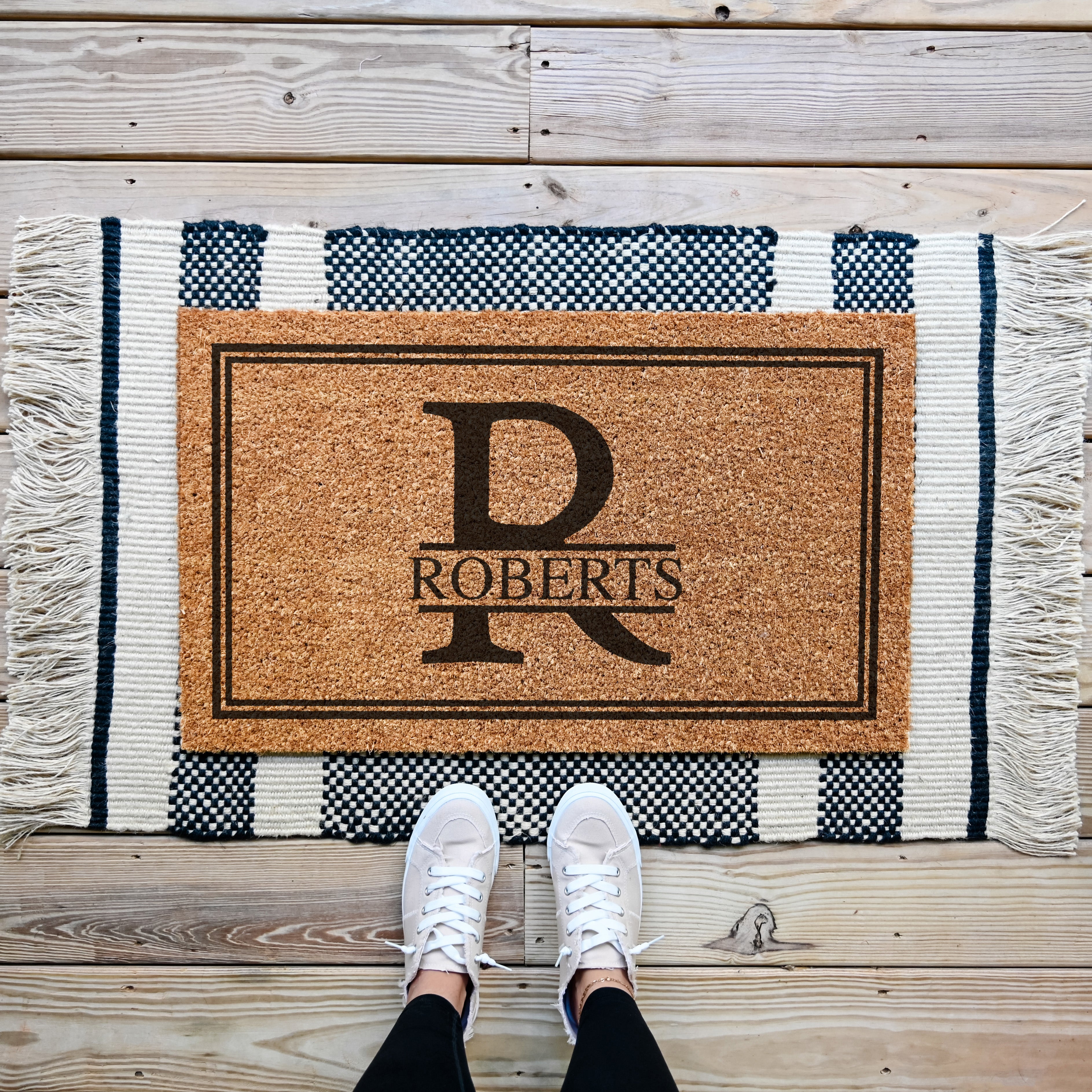 custom initial monogram doormat