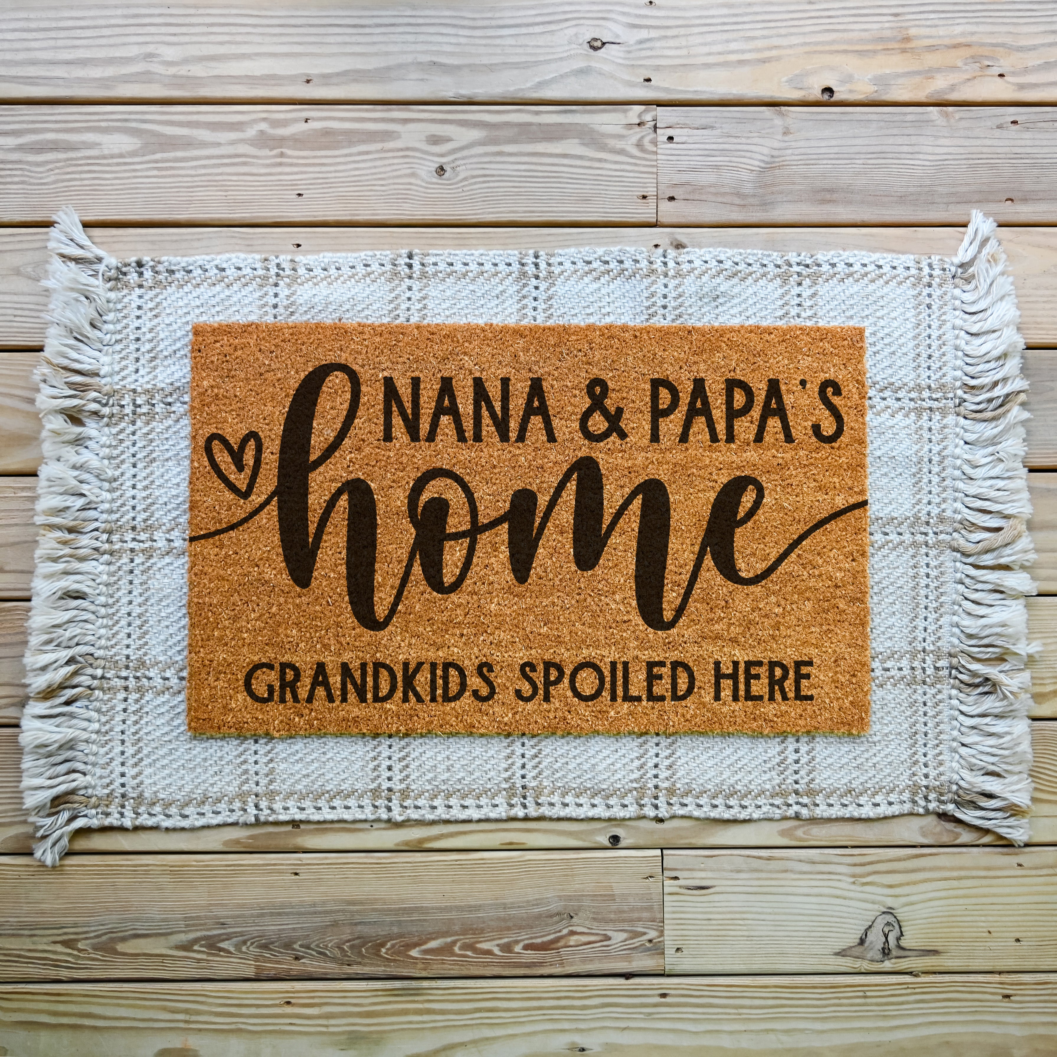 Personalized Grandparents Doormat. Coir doormat. Custom Doormat.