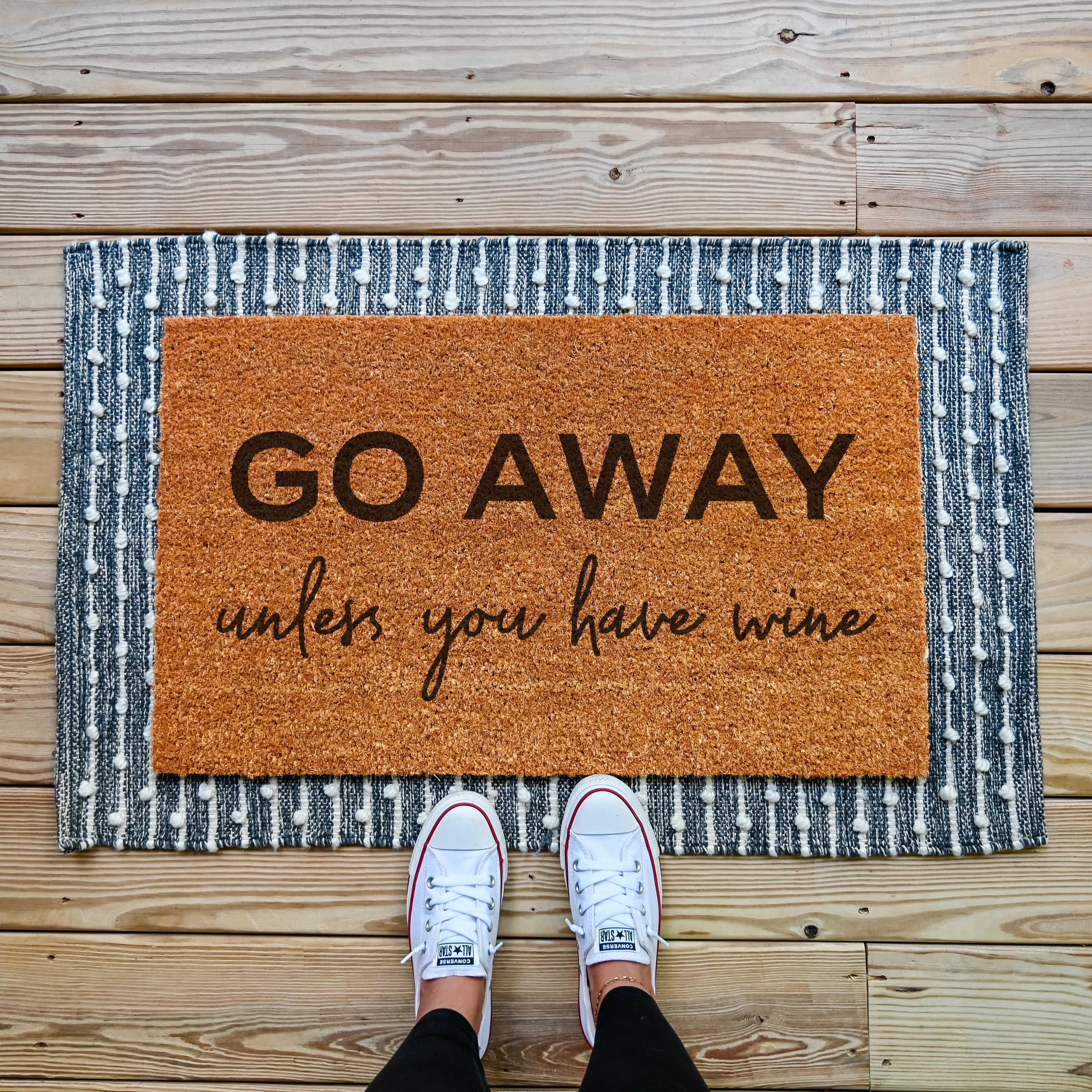 Go Away Unless You Have Wine Doormat - Hamlin Row