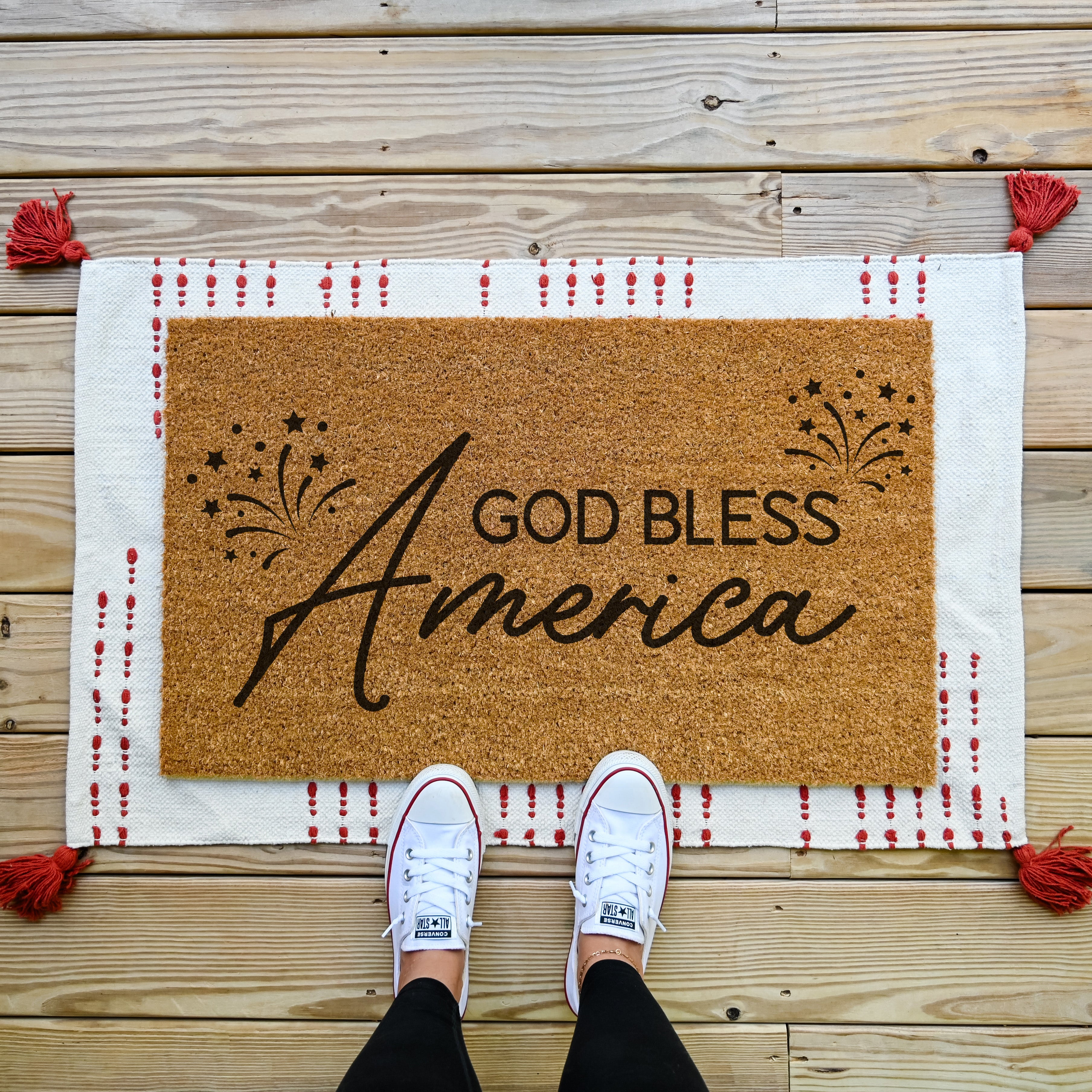 God Bless America Doormat