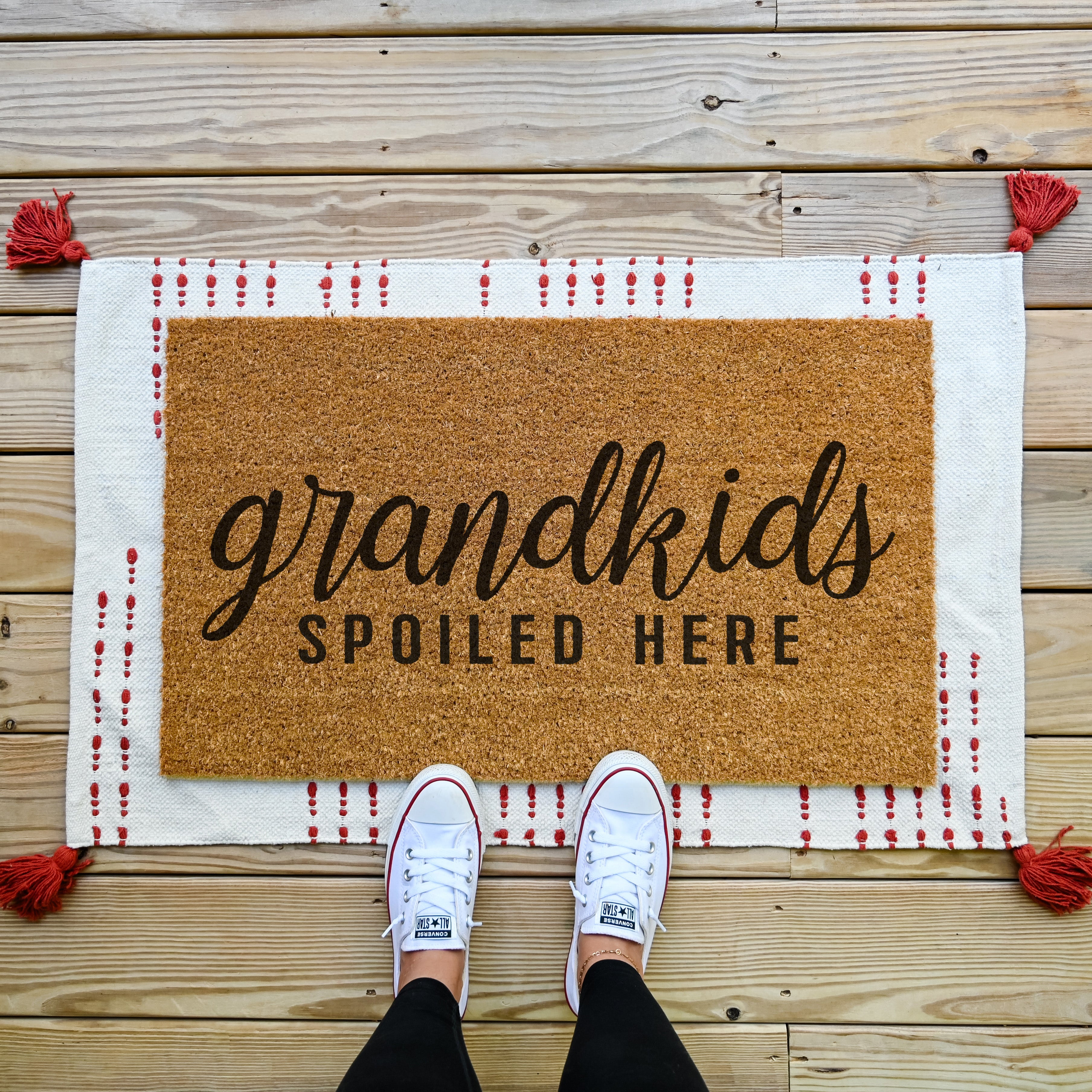 Grandkids Spoiled Here Doormat. Coir Doormat.