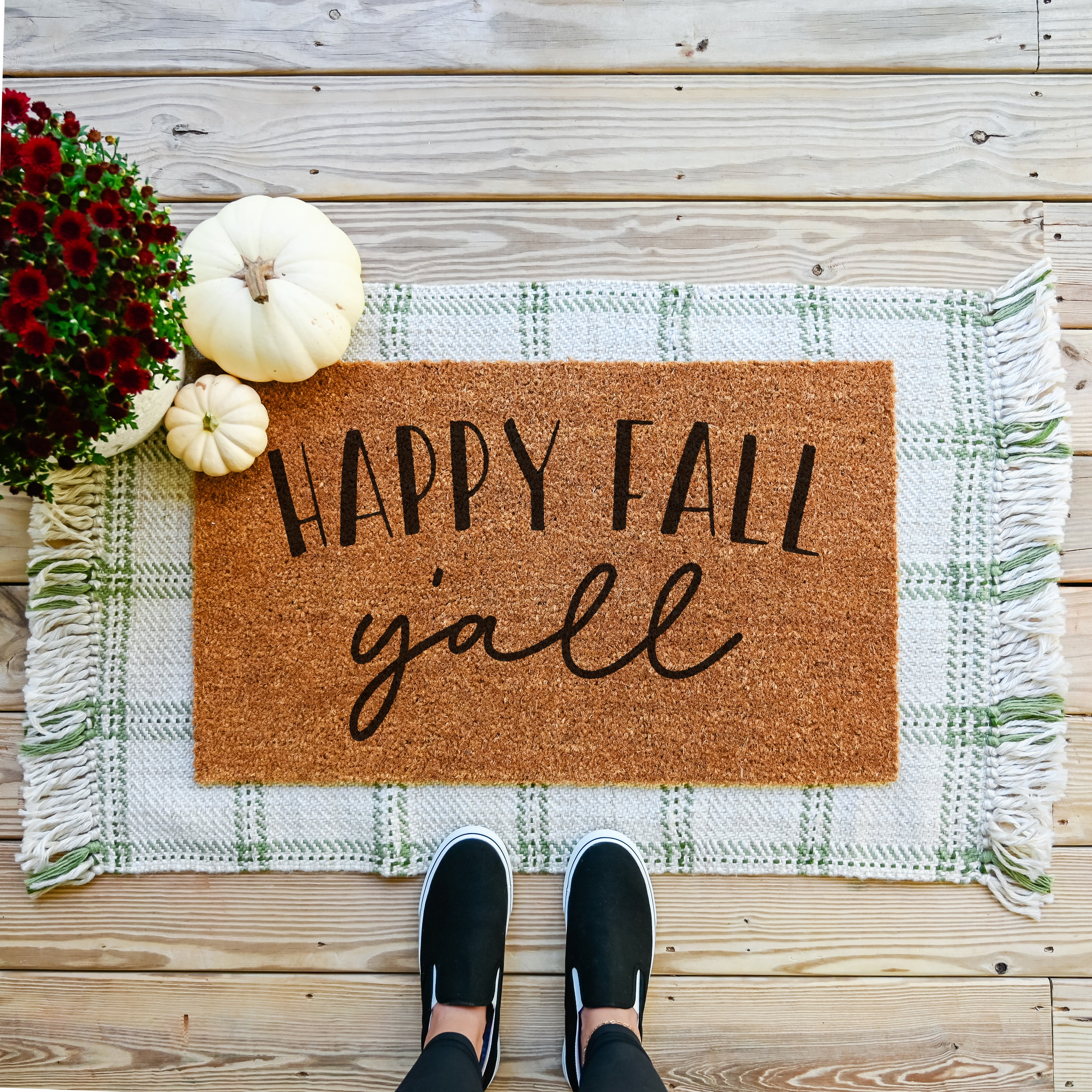 Happy Fall Y'all Doormat.  Coir doormat.  Fall Doormat.