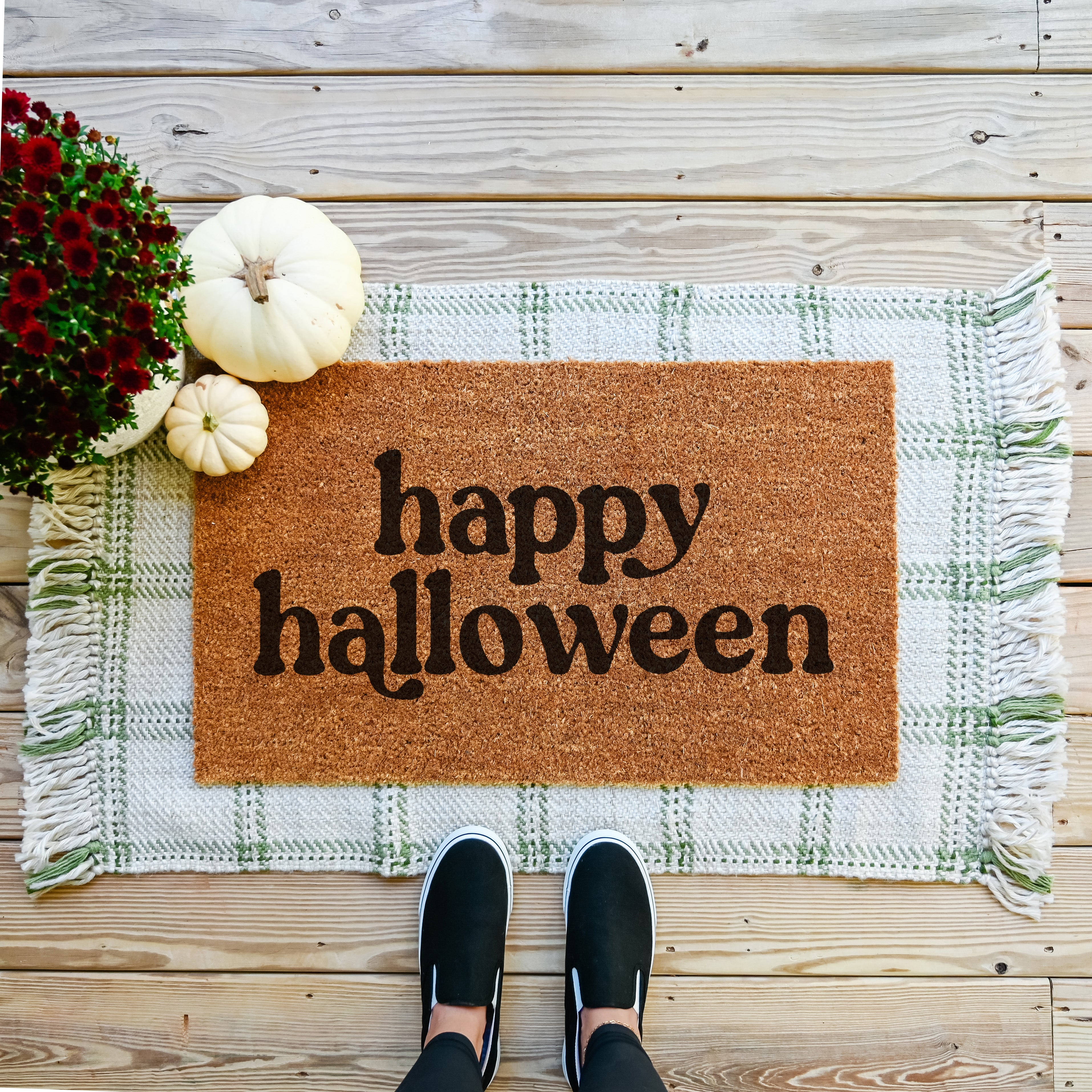 Happy Halloween Doormat. Coir doormat. Halloween doormat. fall doormat.