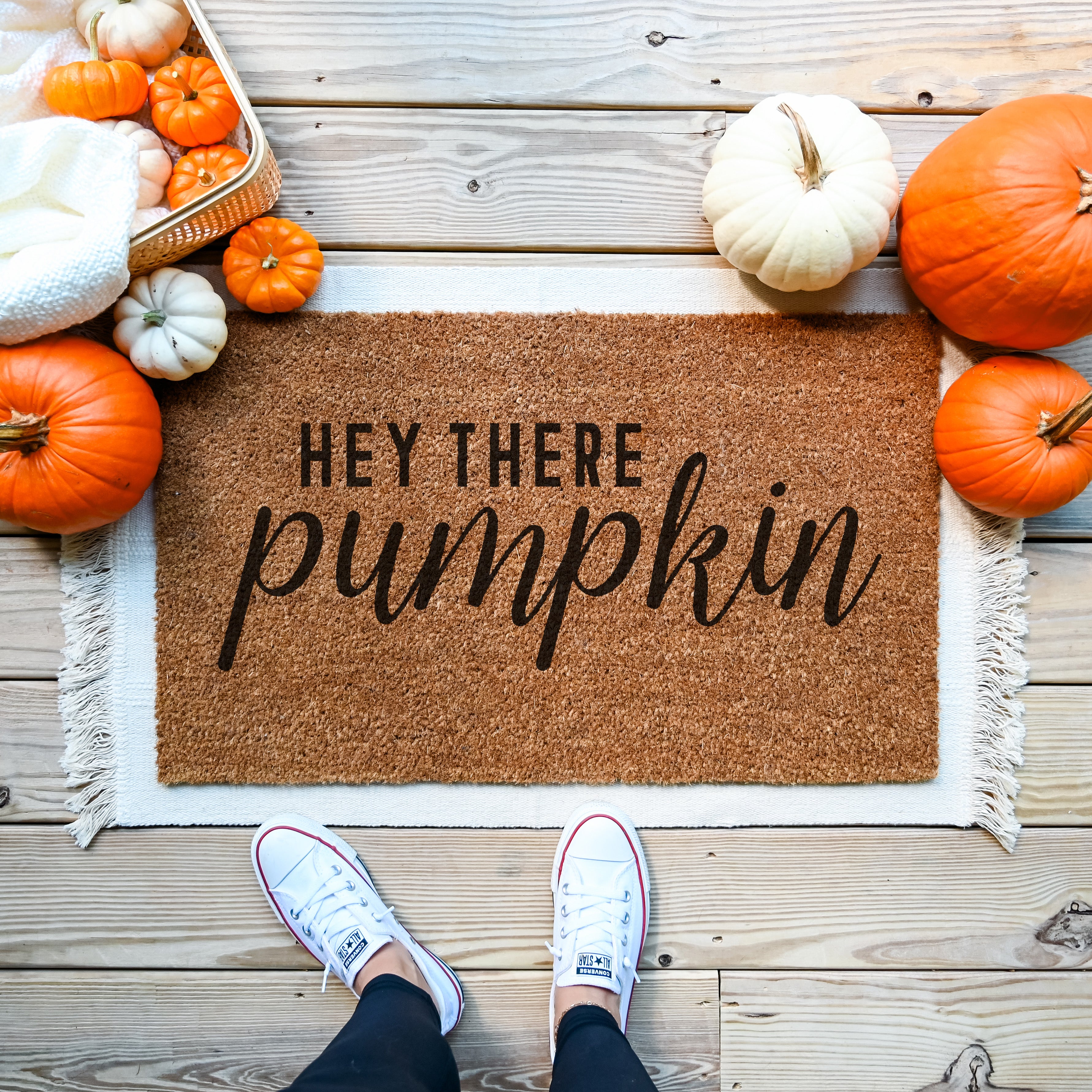 Hey There Pumpkin Doormat. Coir doormat. Fall Doormat