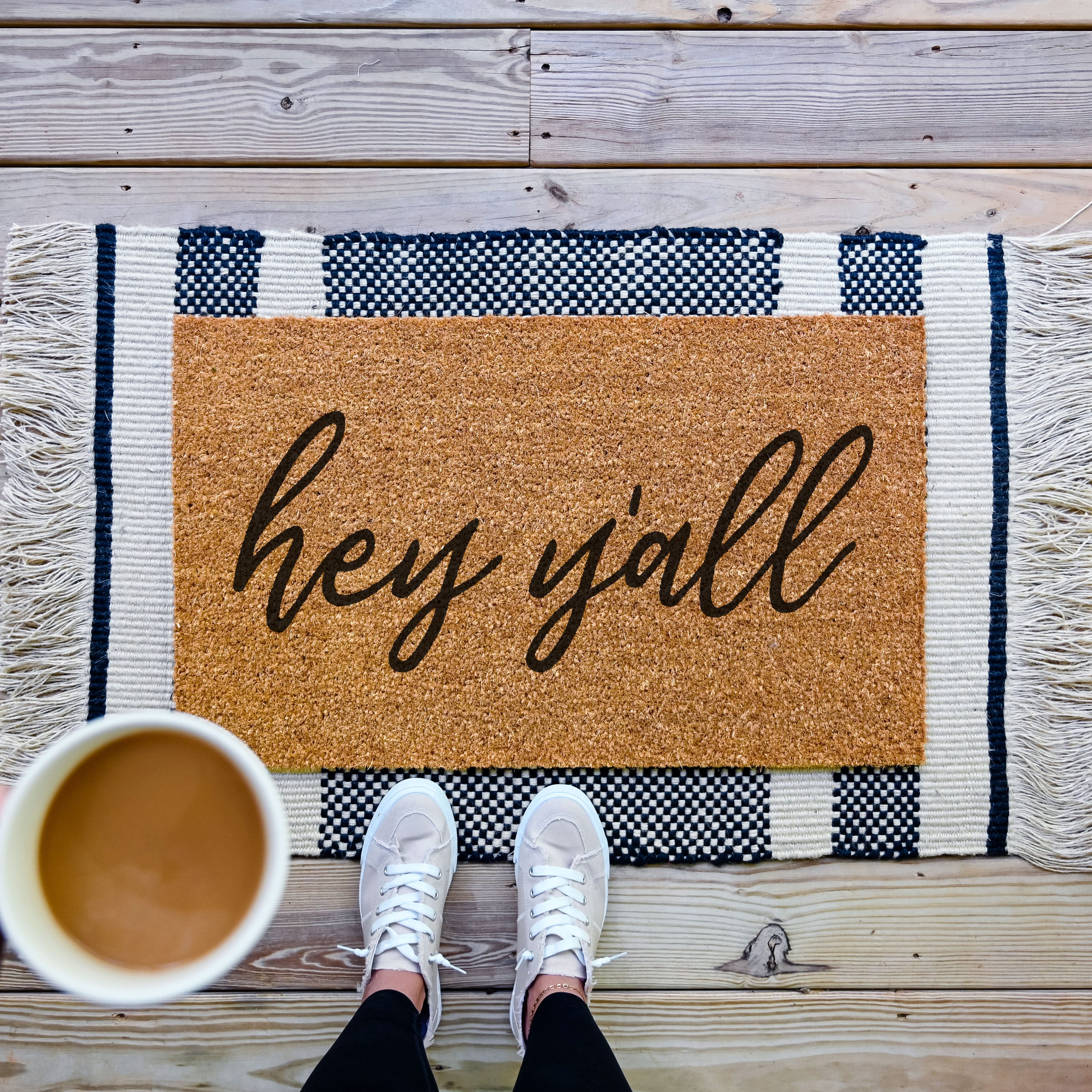 Hey Y'all Doormat.  Coir doormat.  Welcome doormat.