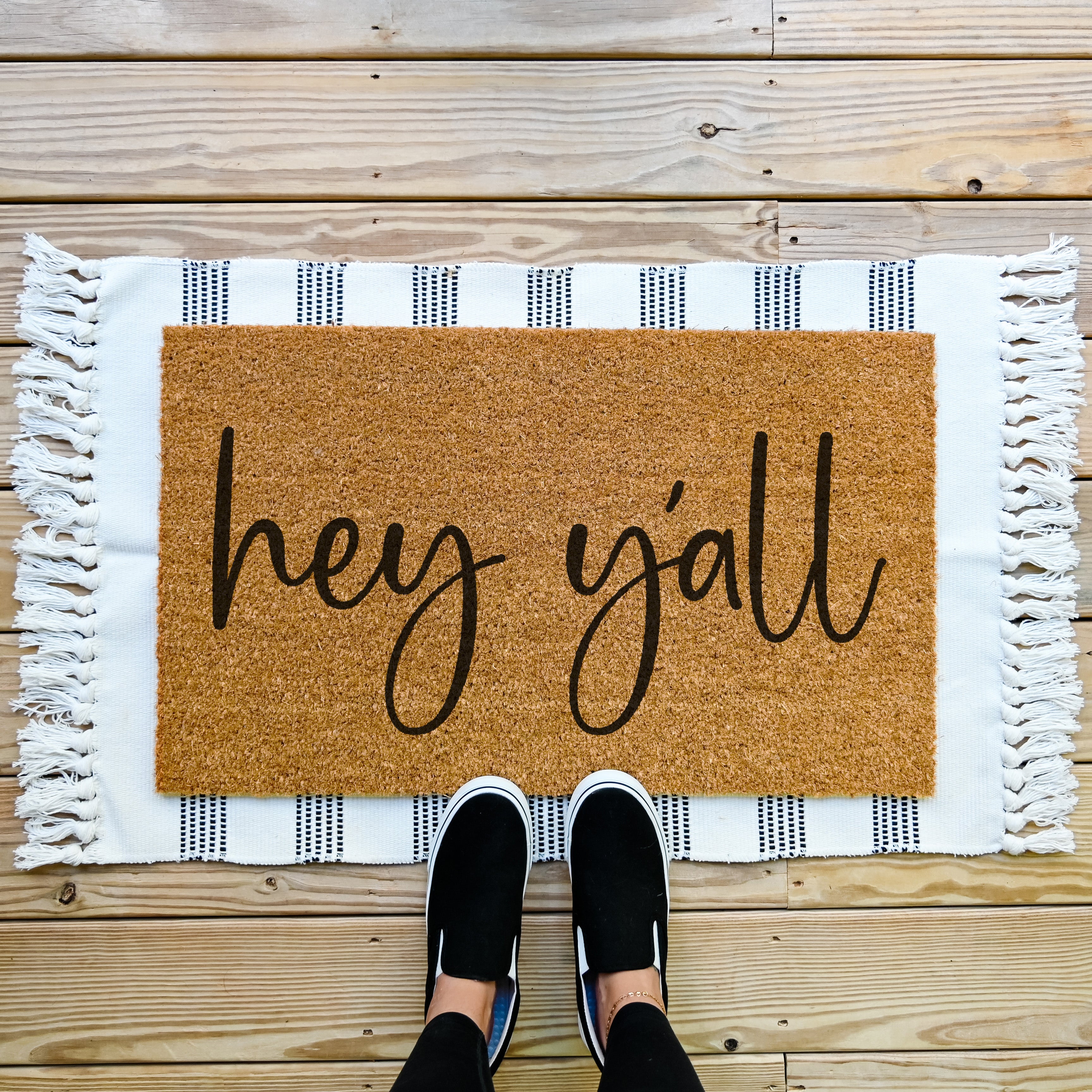 Hey Y'all Doormat.  Coir doormat.  Welcome doormat.