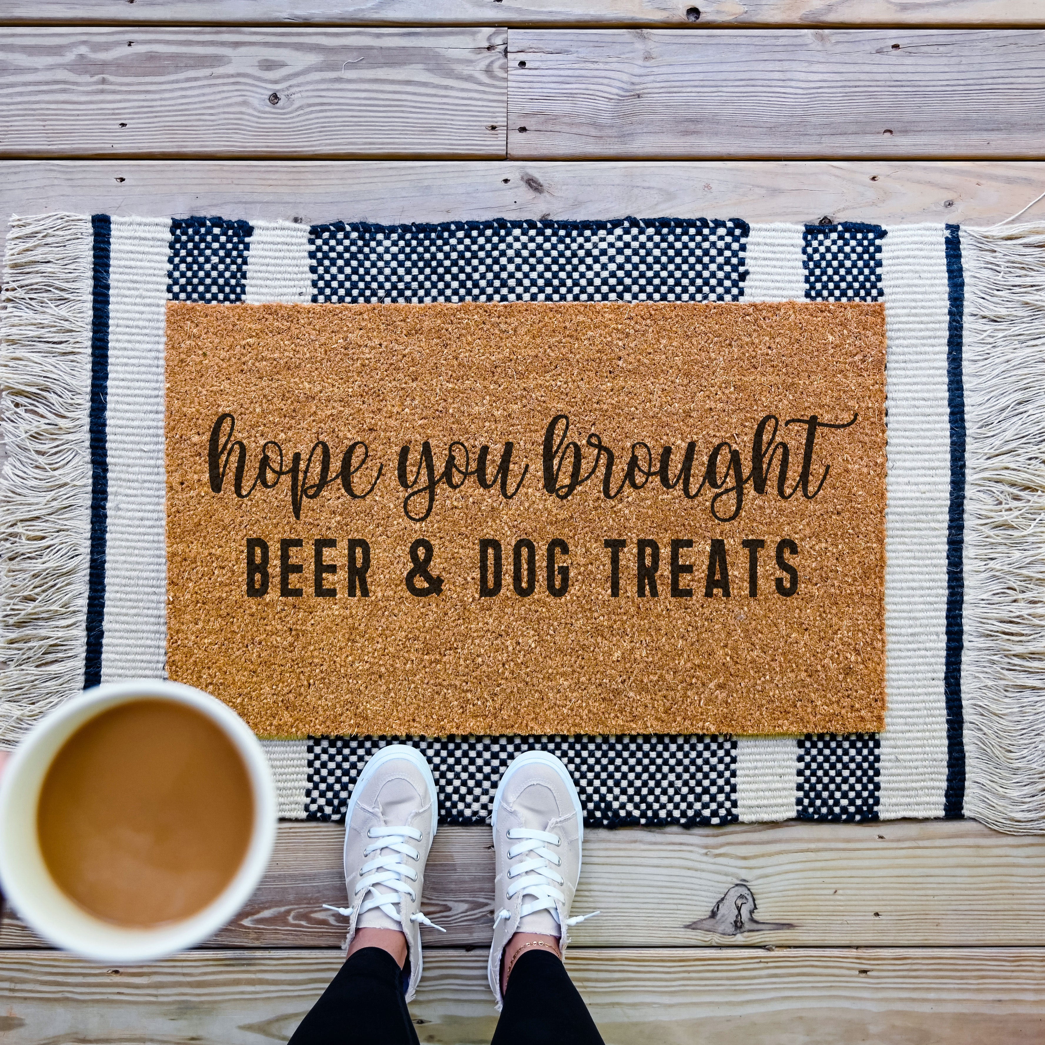 Hope You Brought Beer & Dog Treats Doormat