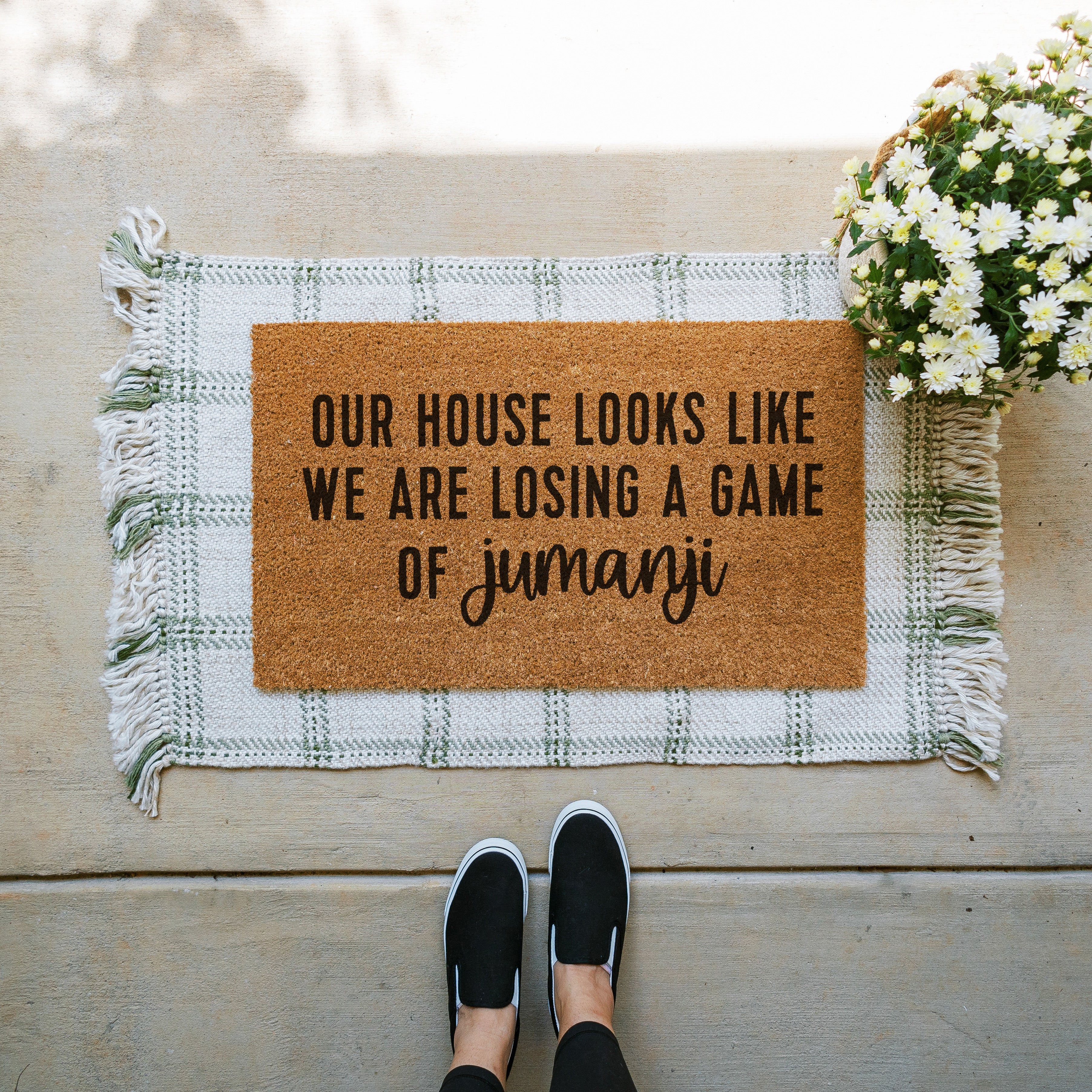 Looks Like Were Losing Game Of Jumanji Doormat. Coir doormat. Funny Doormat