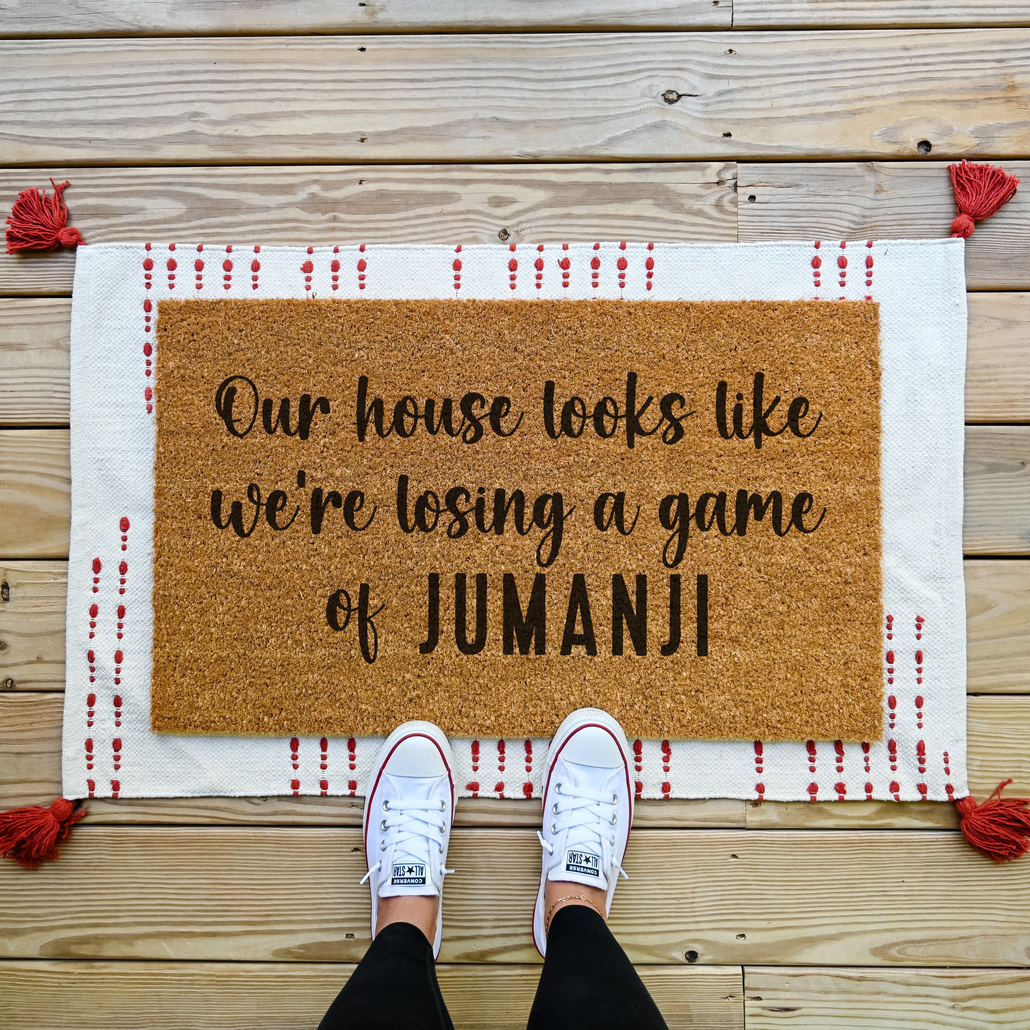 Looks Like Were Losing Game Of Jumanji Doormat.  Coir doormat.  Funny doormat.