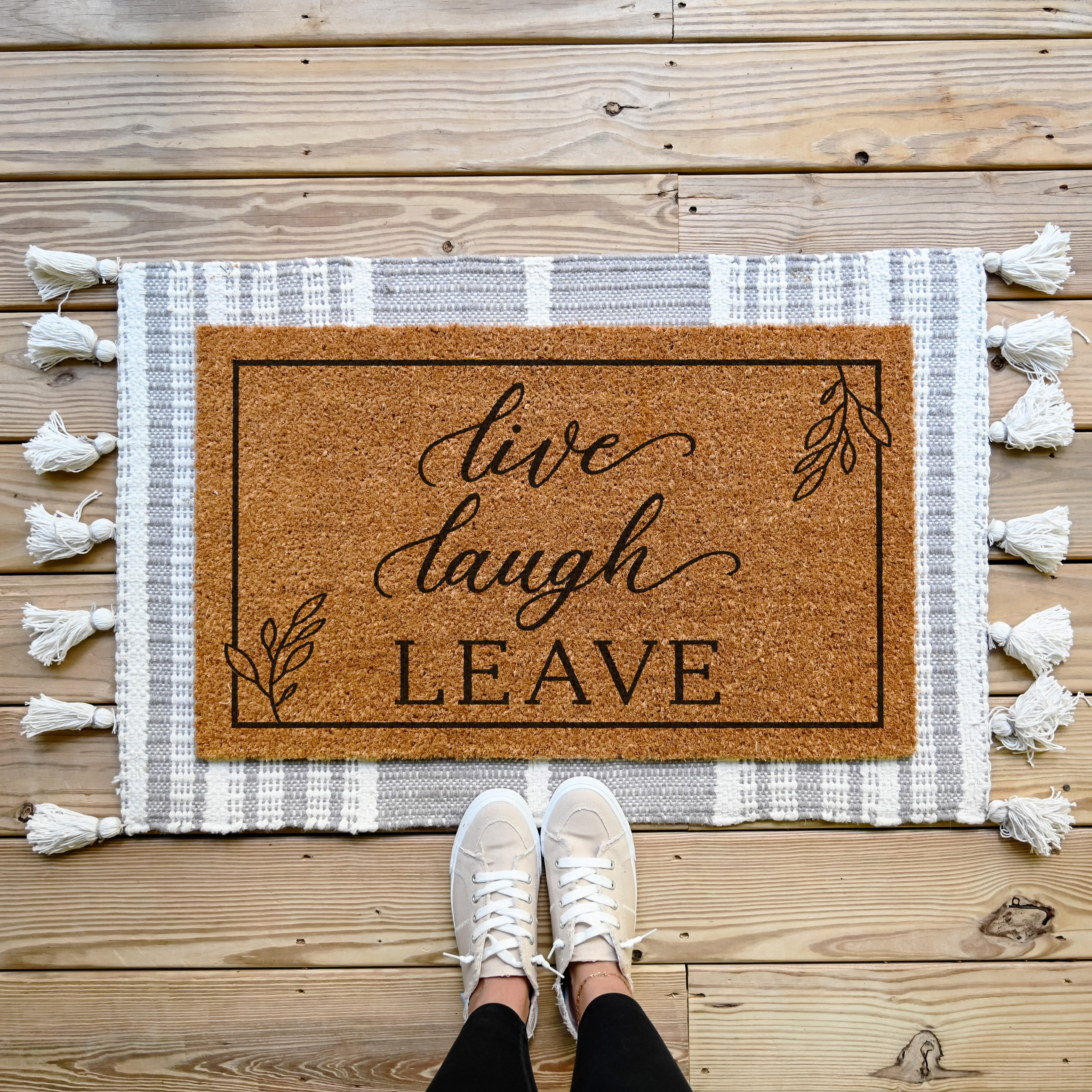 Live Laugh Leave Doormat.  Coir doormat.