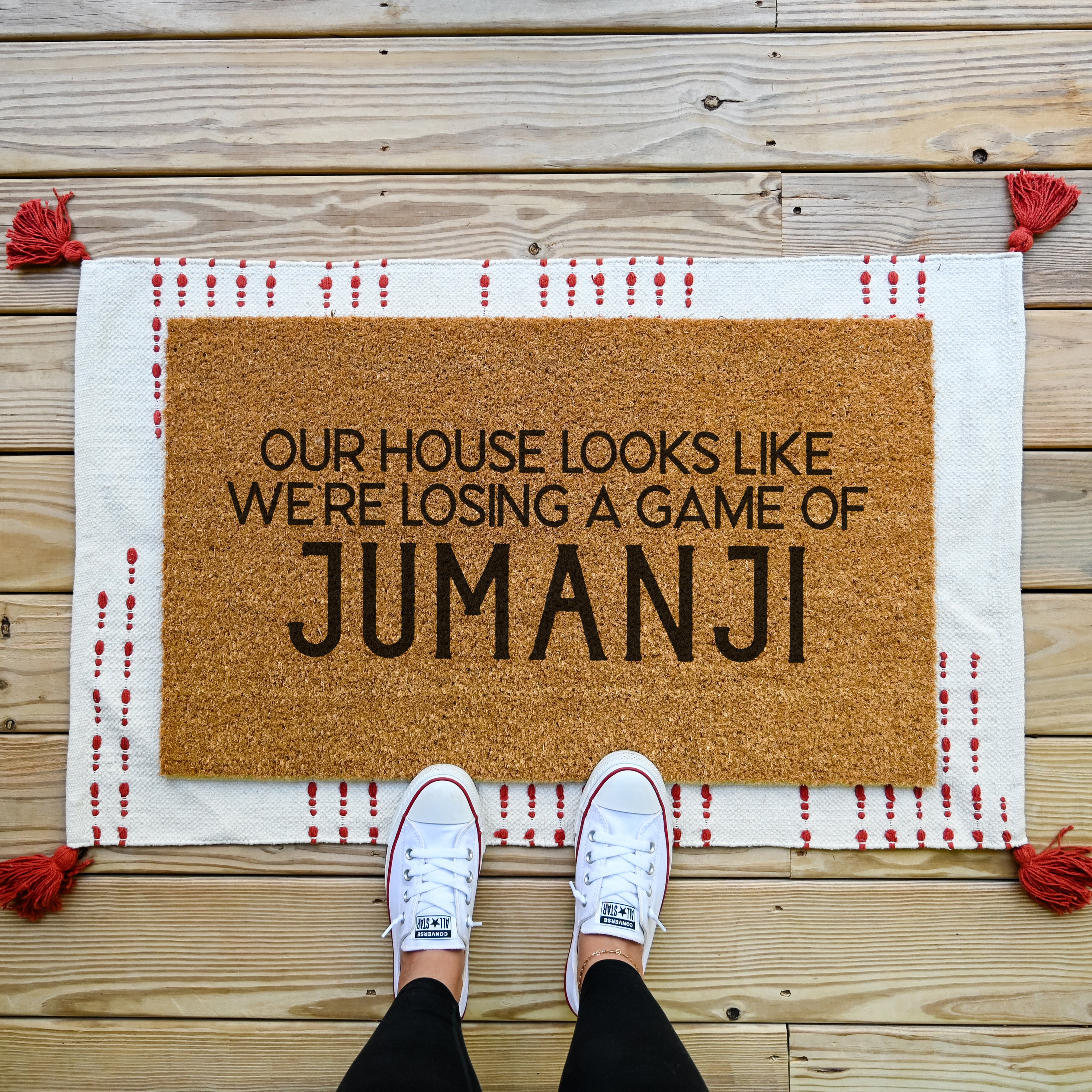 Looks Like Were Losing A Game Of Jumanji Doormat. Coir doormat.