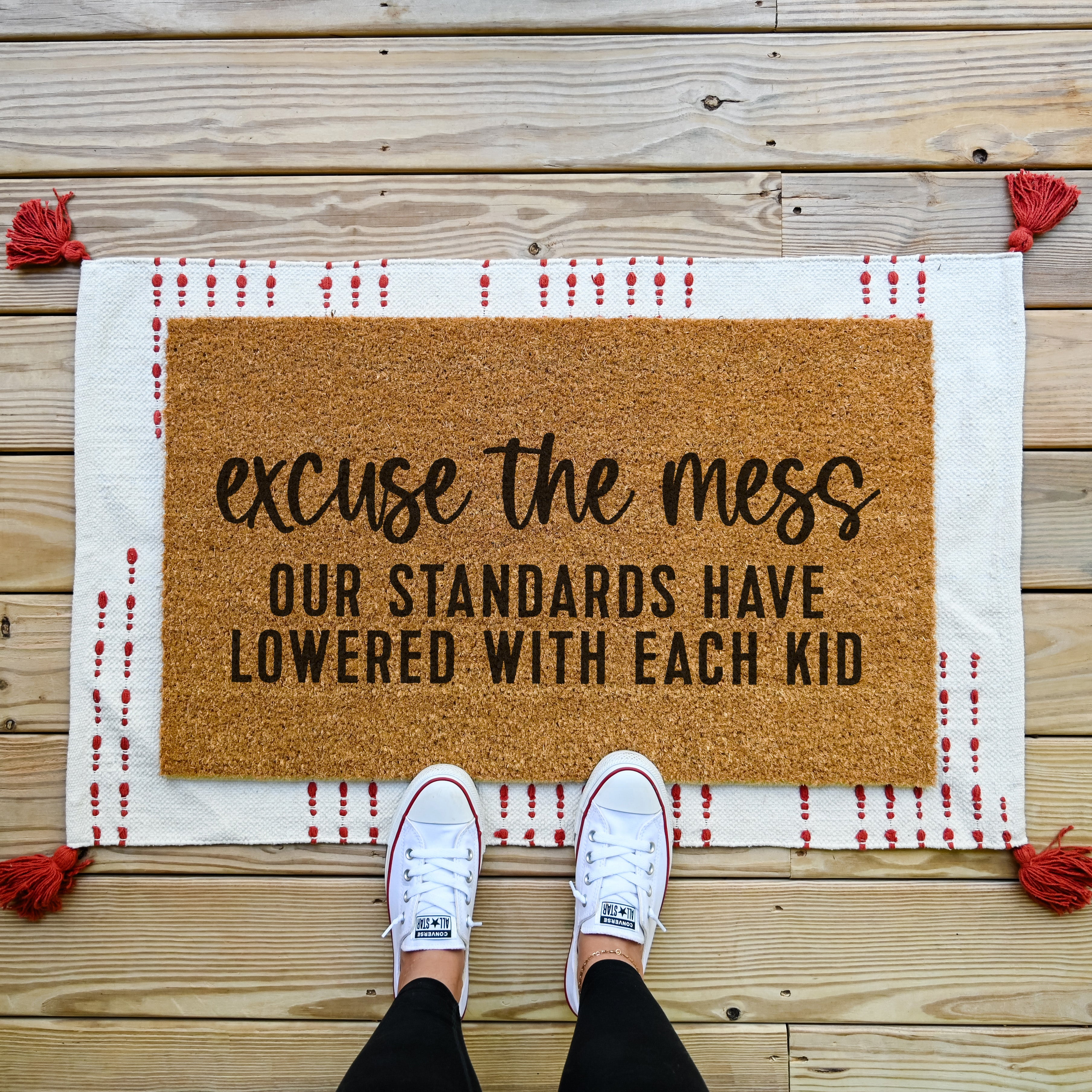 Excuse the Mess Doormat.  Coir doormat.  Funny Doormat.