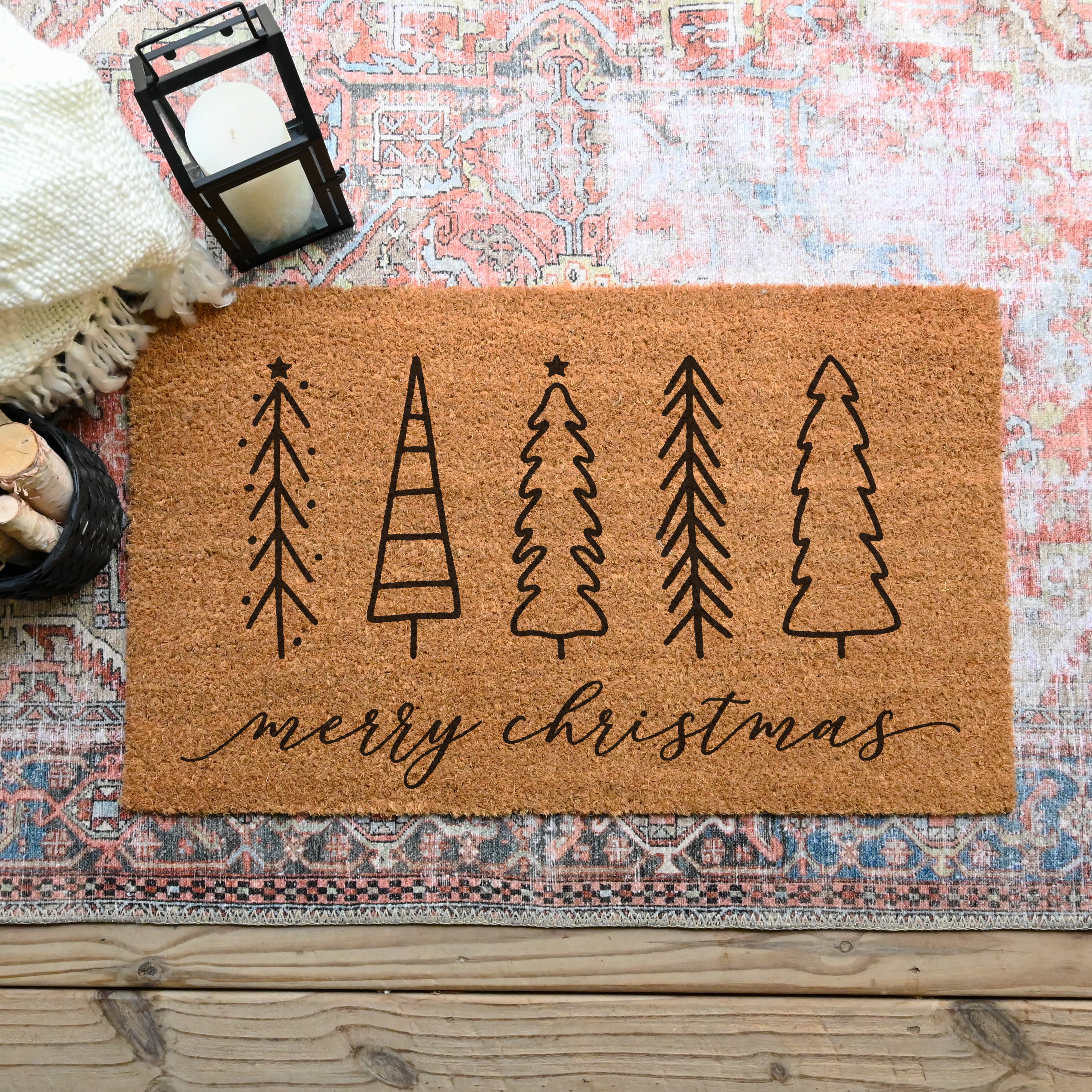 Merry Christmas Trees Doormat - Hamlin Row