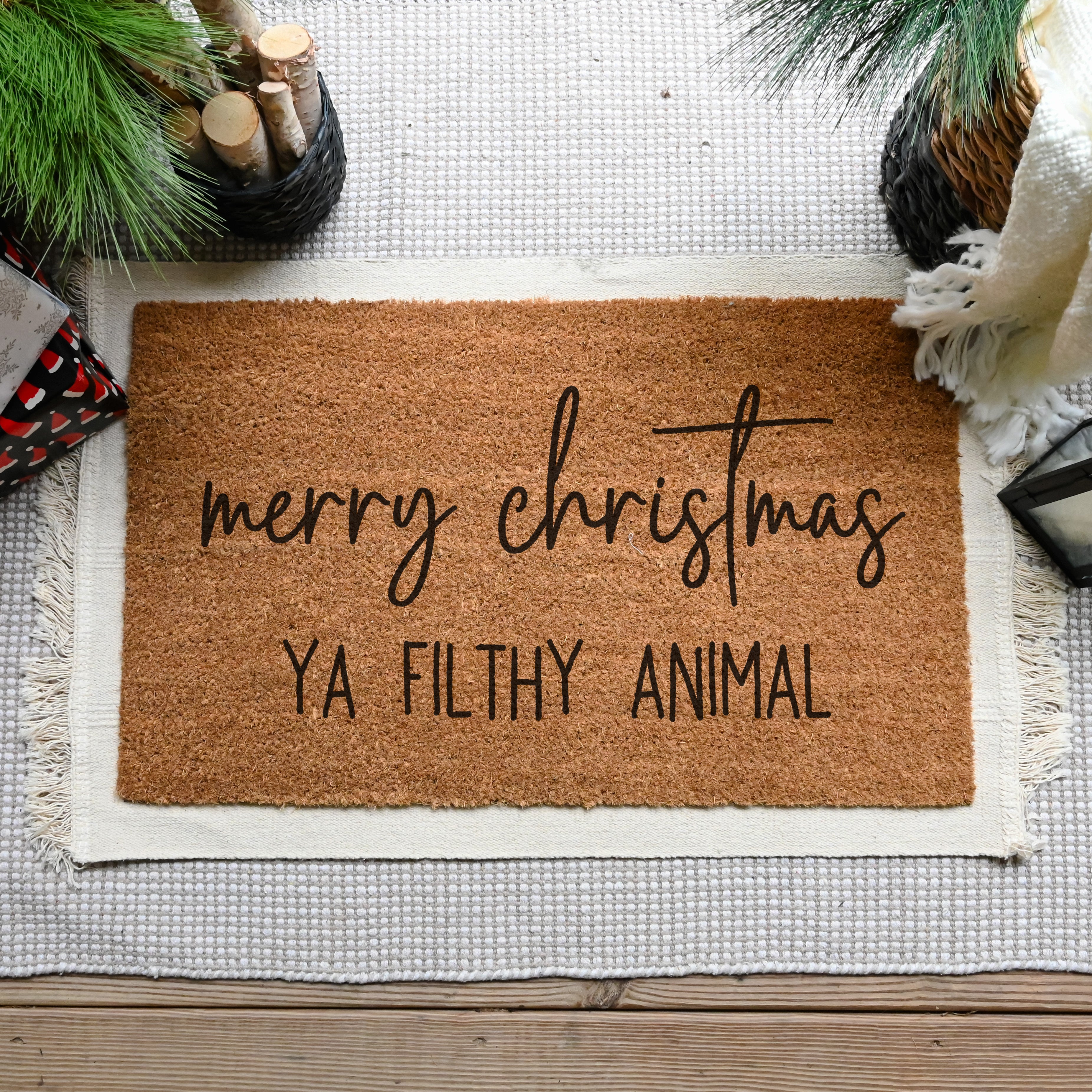Merry Christmas Ya Filthy Animal Doormat - Hamlin Row