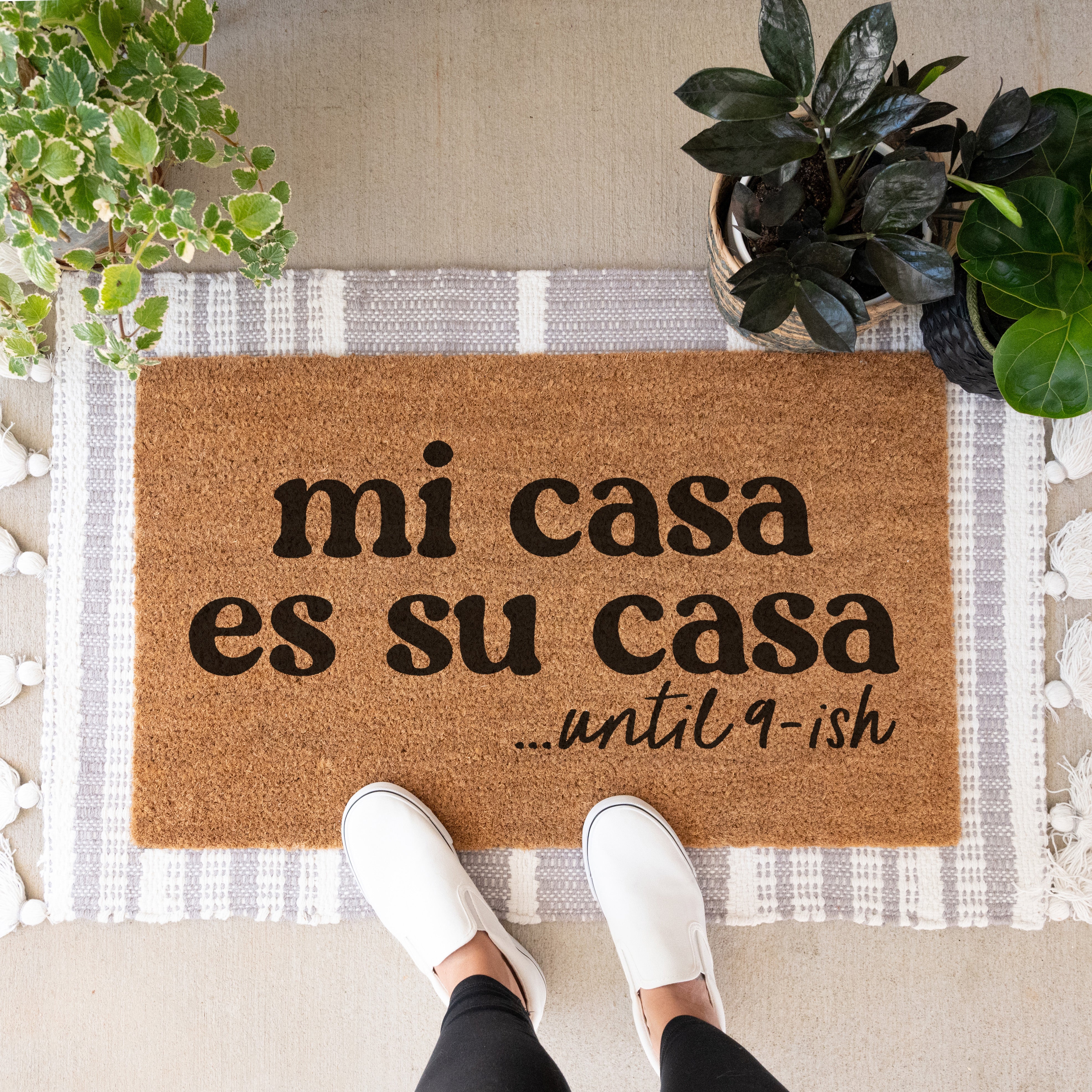 Mi Casa Es Su Casa Until 9ish Doormat. Coir doormat.