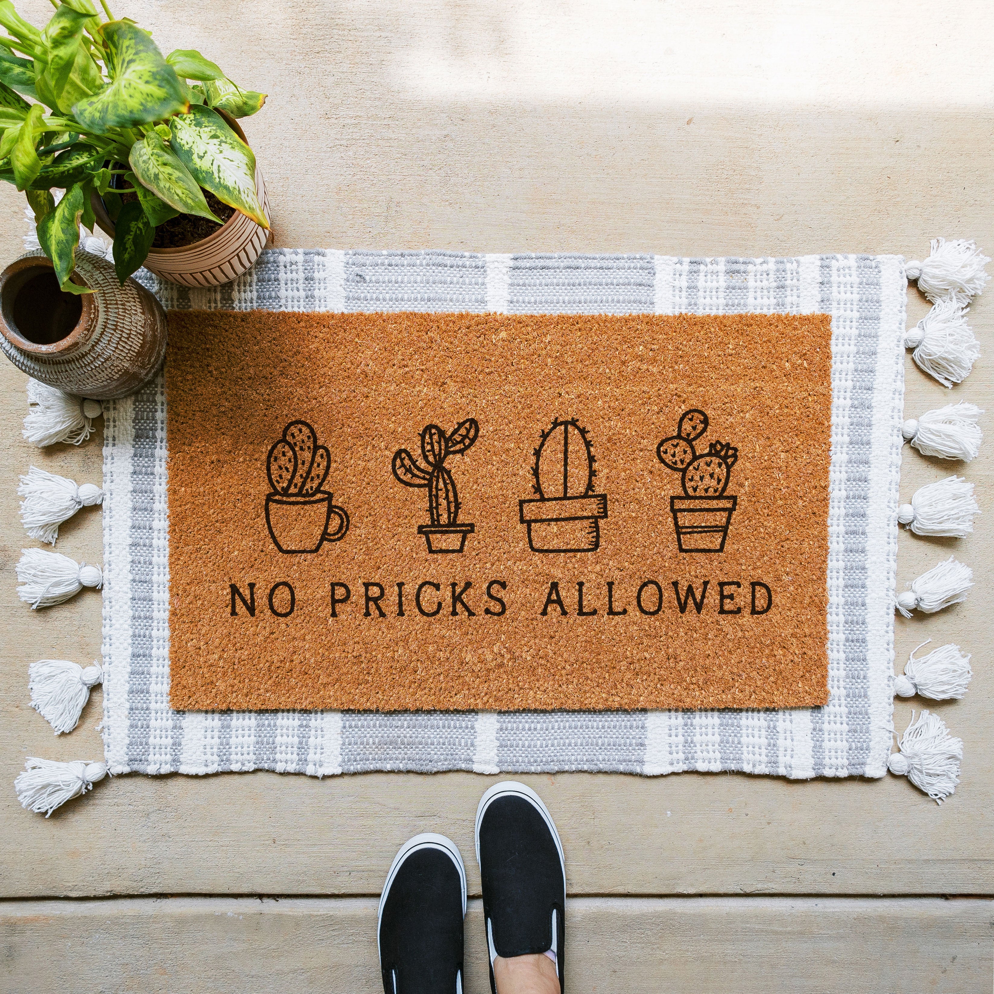 No Pricks Allowed Doormat. Funny Doormat.