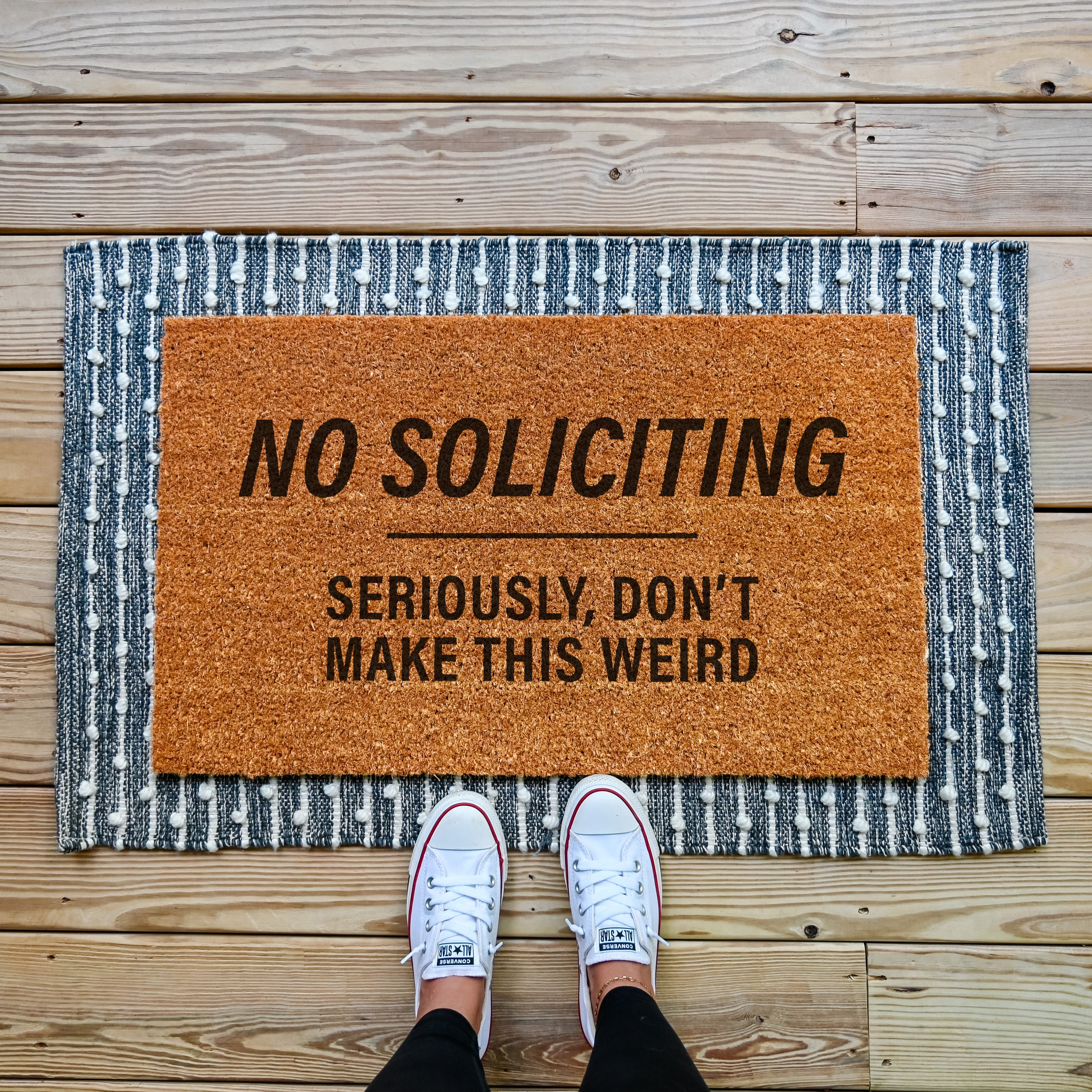 No Soliciting Doormat. Coir doormat.