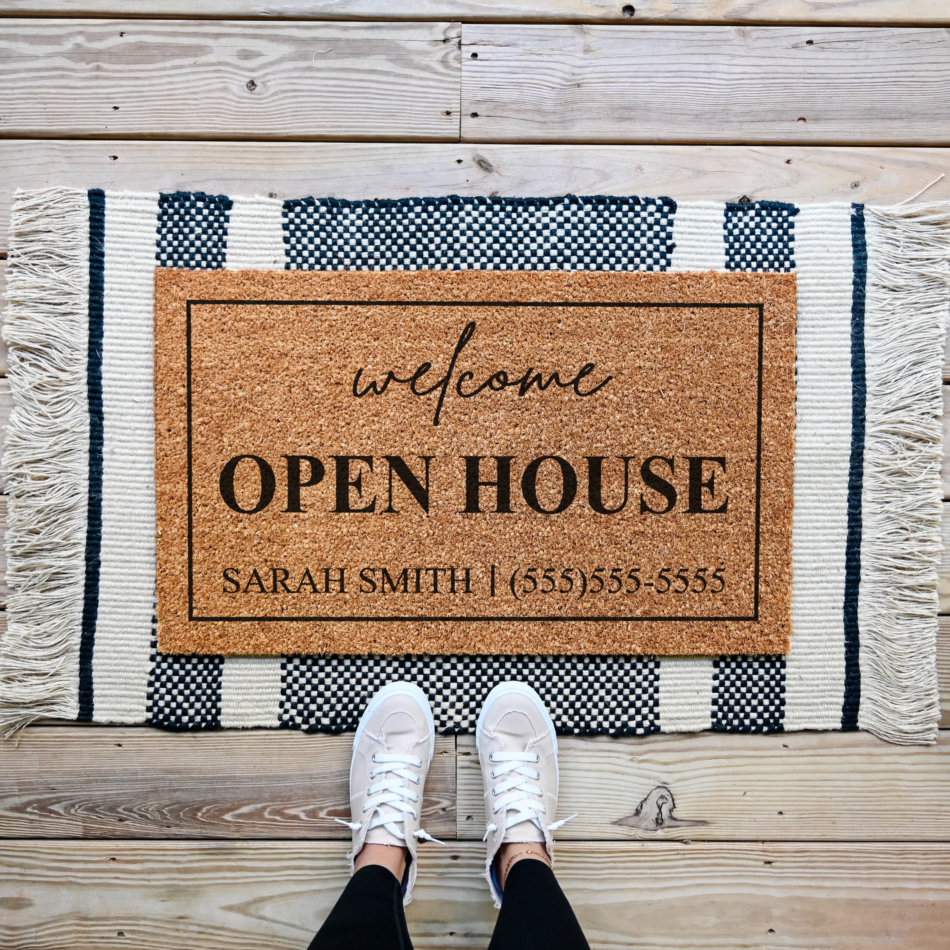 Custom Open House Welcome Doormat - Hamlin Row