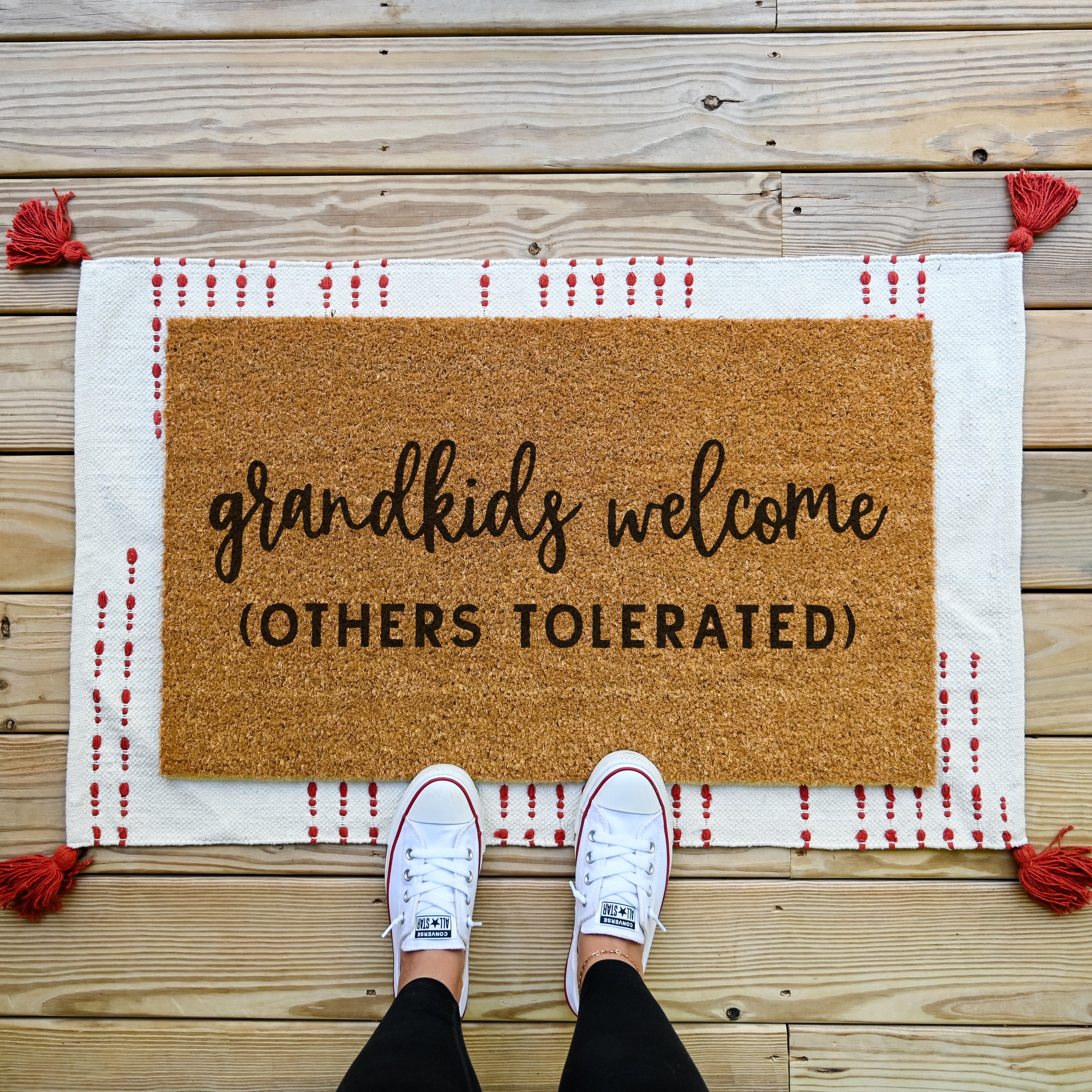 Grandkids Welcome Doormat. Coir doormat. Others tolerated doormat.