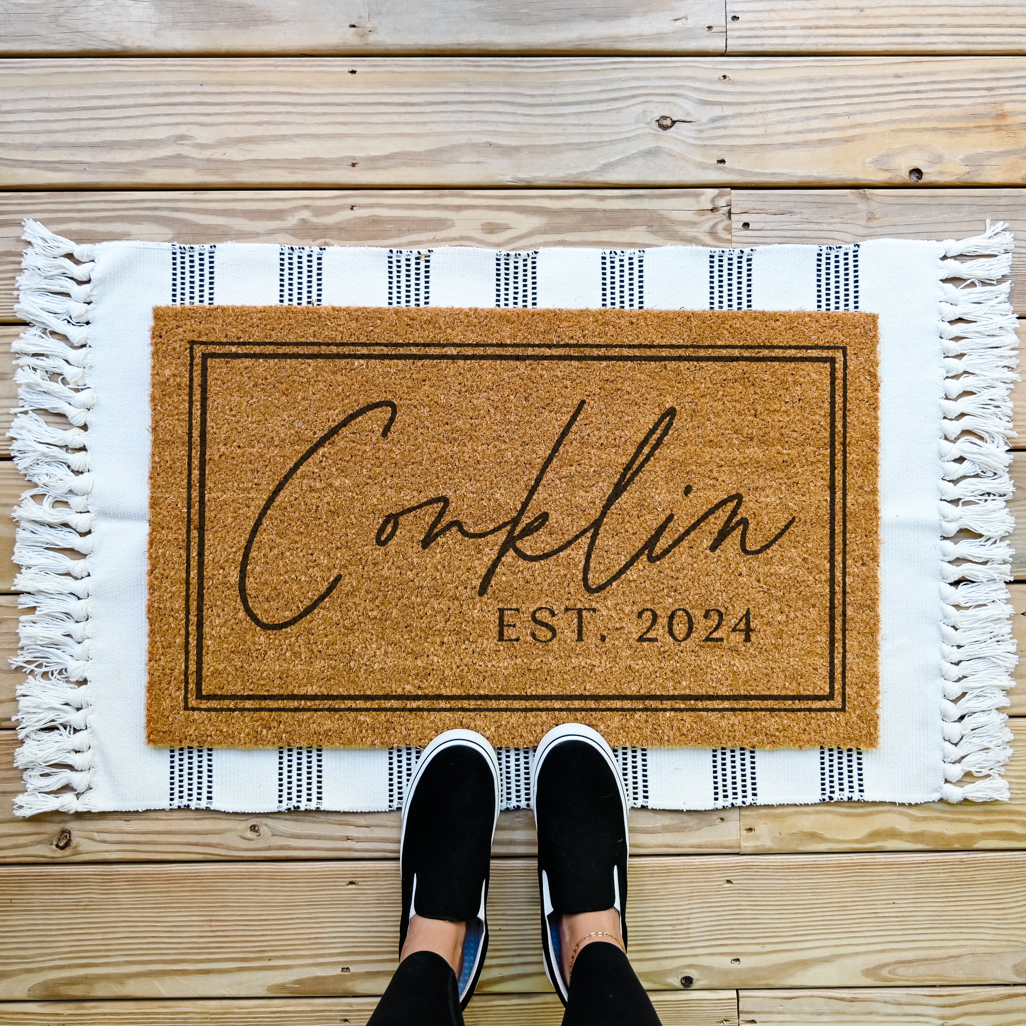 Personalized Doormat. Established Date doormat. Coir doormat.