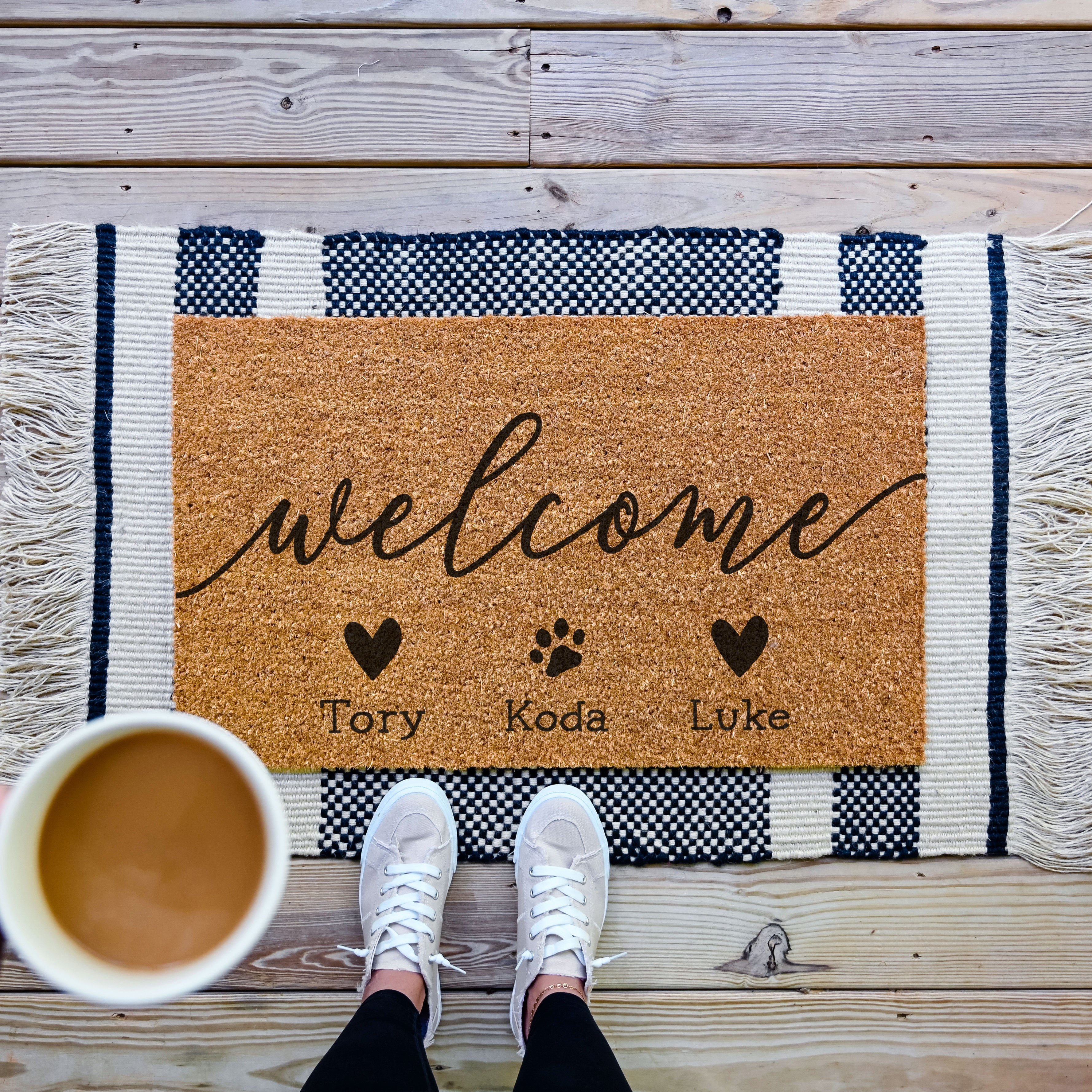 Custom Names Welcome Doormat - Hamlin Row