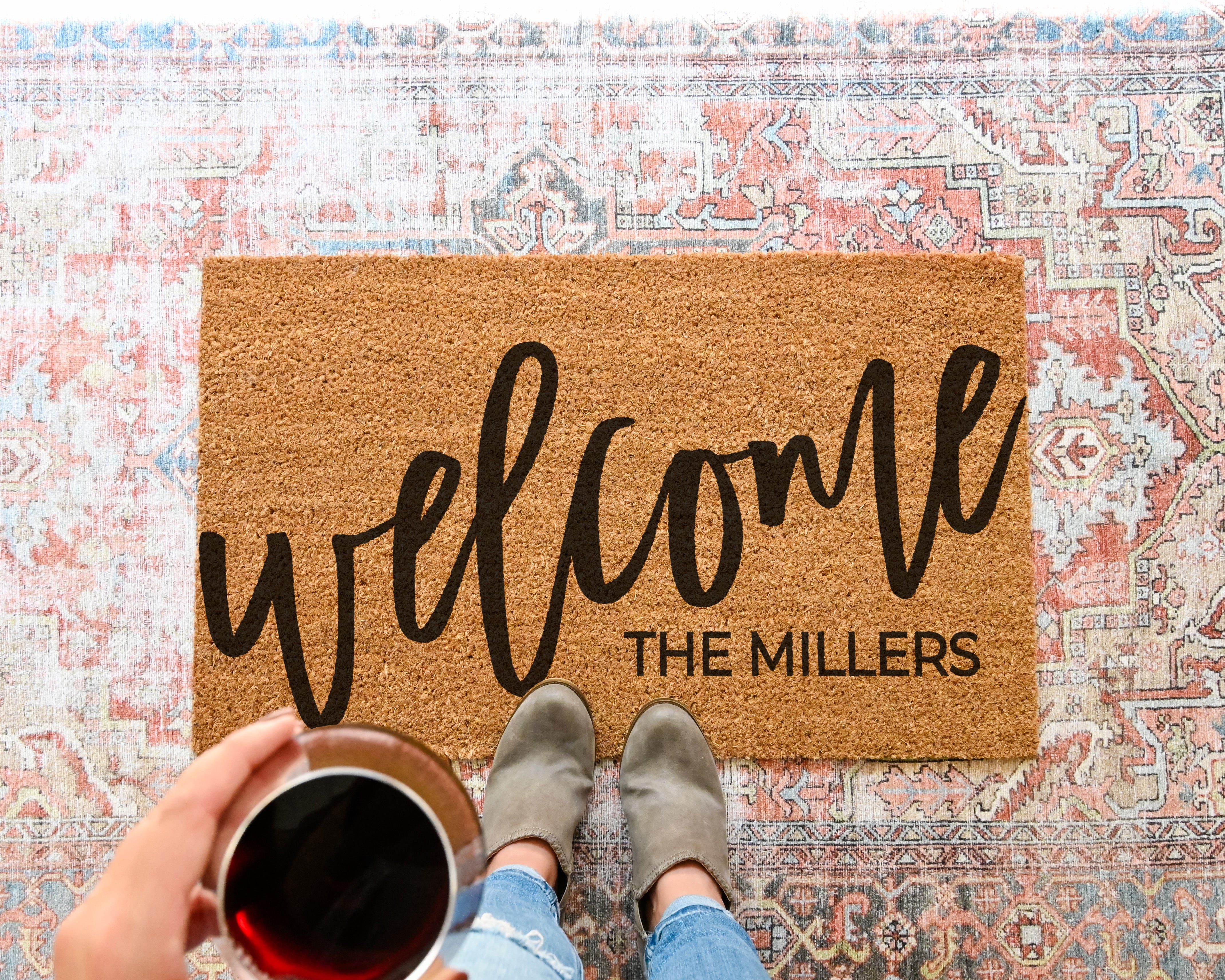 Personalized Welcome Doormat.  Coir doormat