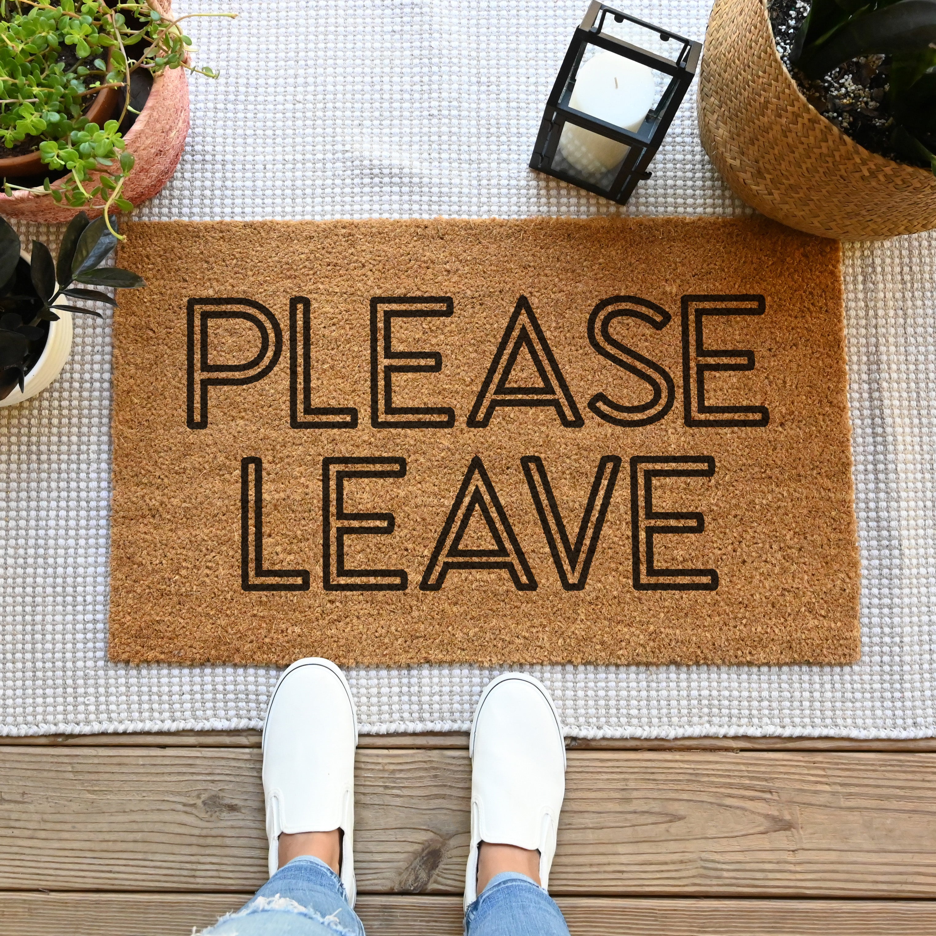 Please Leave Doormat. Coir doormat.