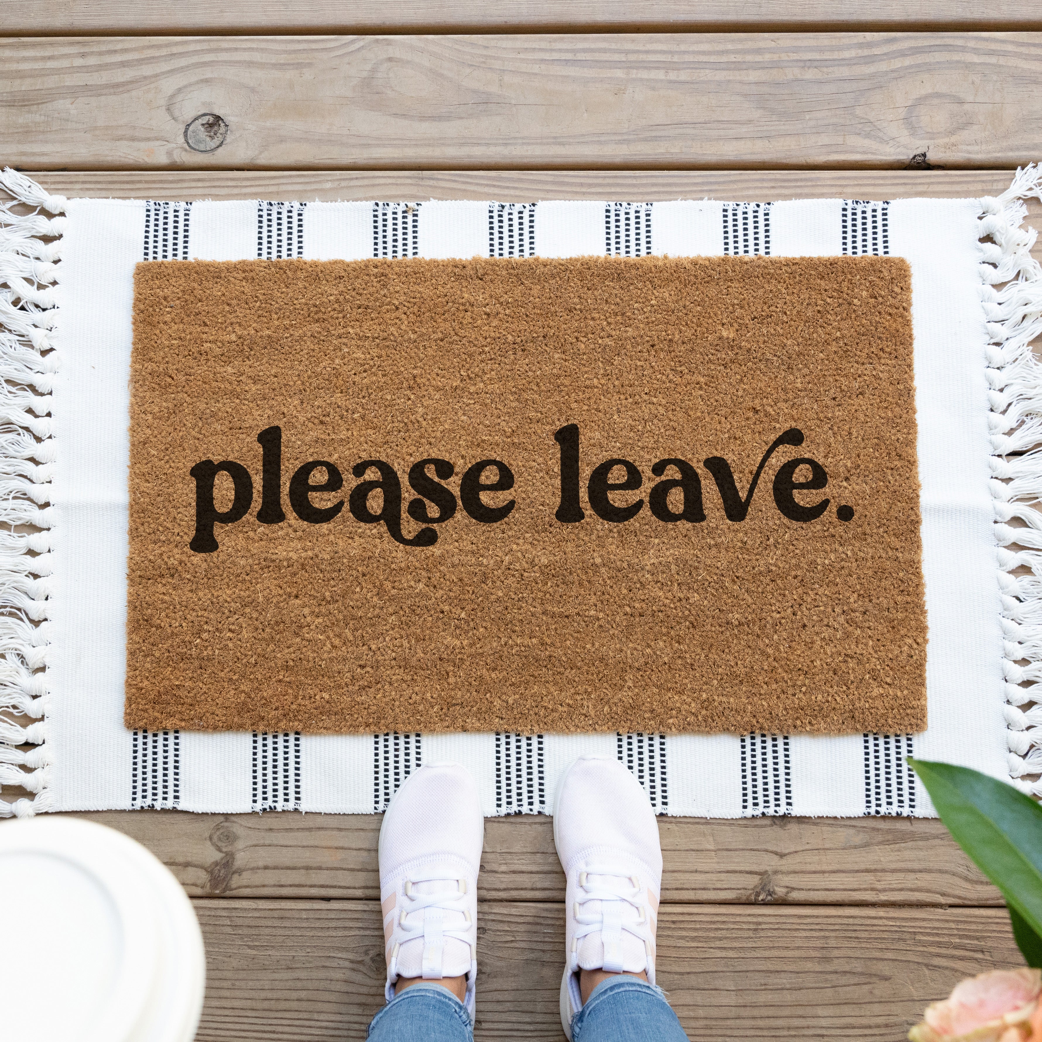 Please Leave Doormat. Coir doormat.