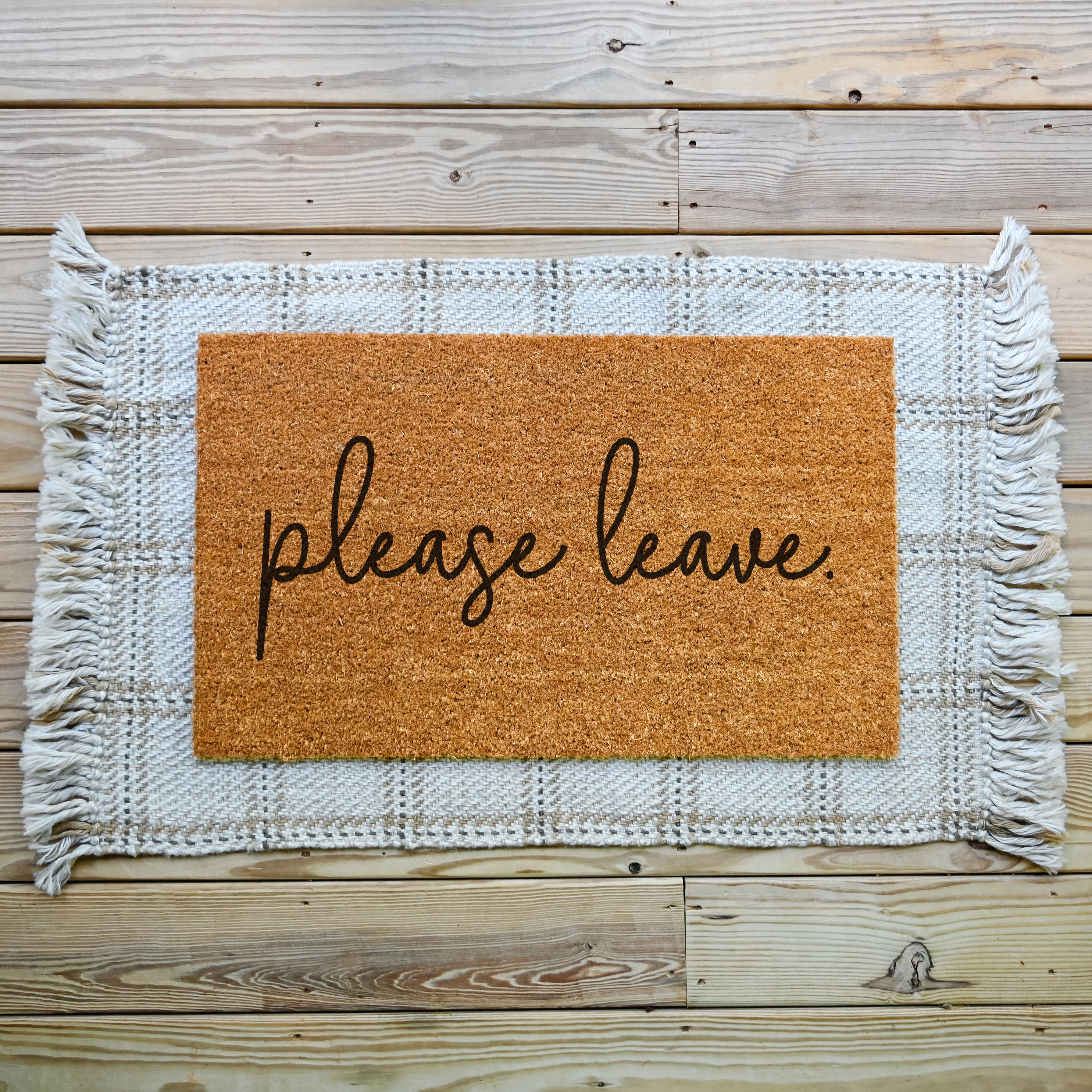 Please Leave Doormat.  Coir doormat.
