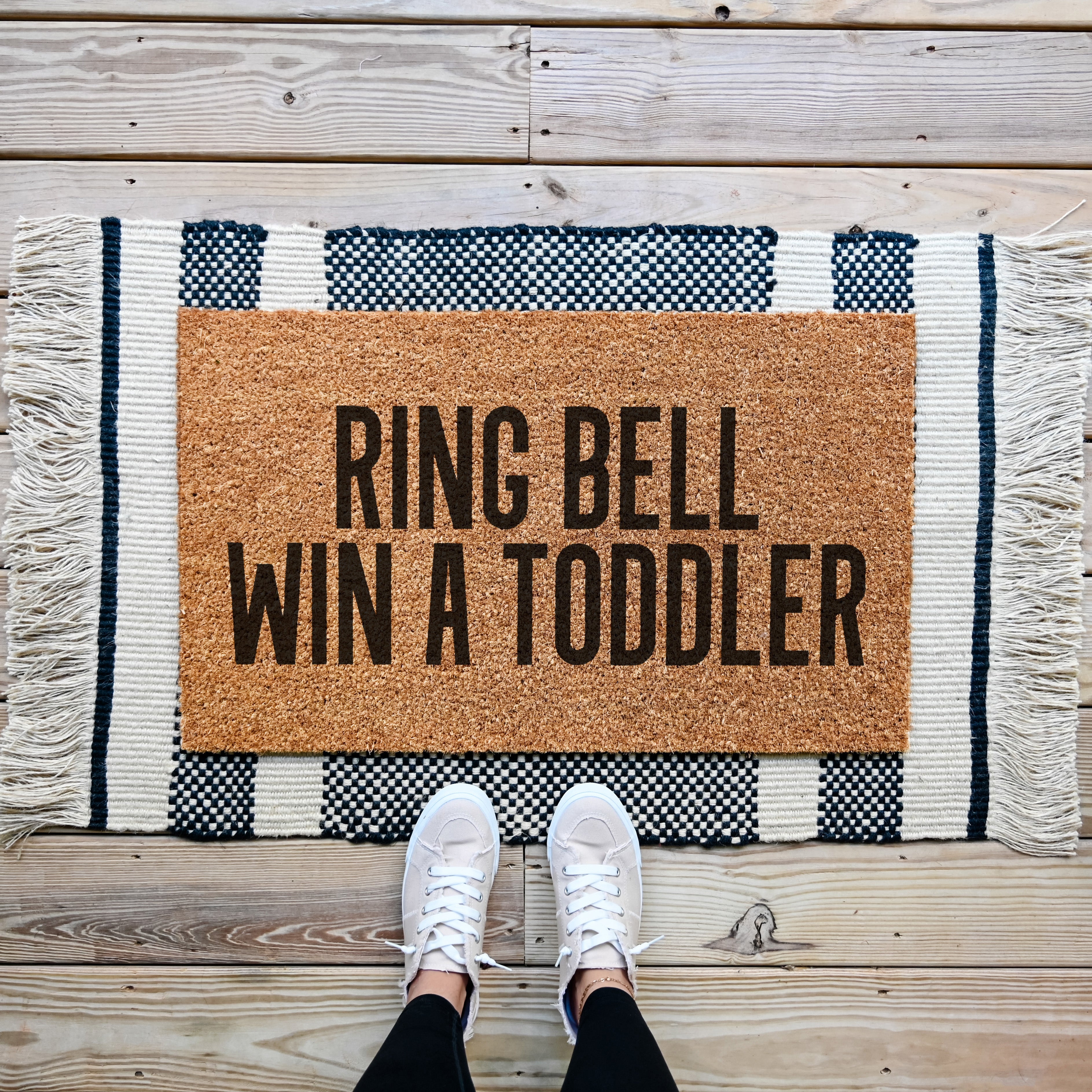 Ring Bell Win a Toddler Doormat.  Coir doormat.