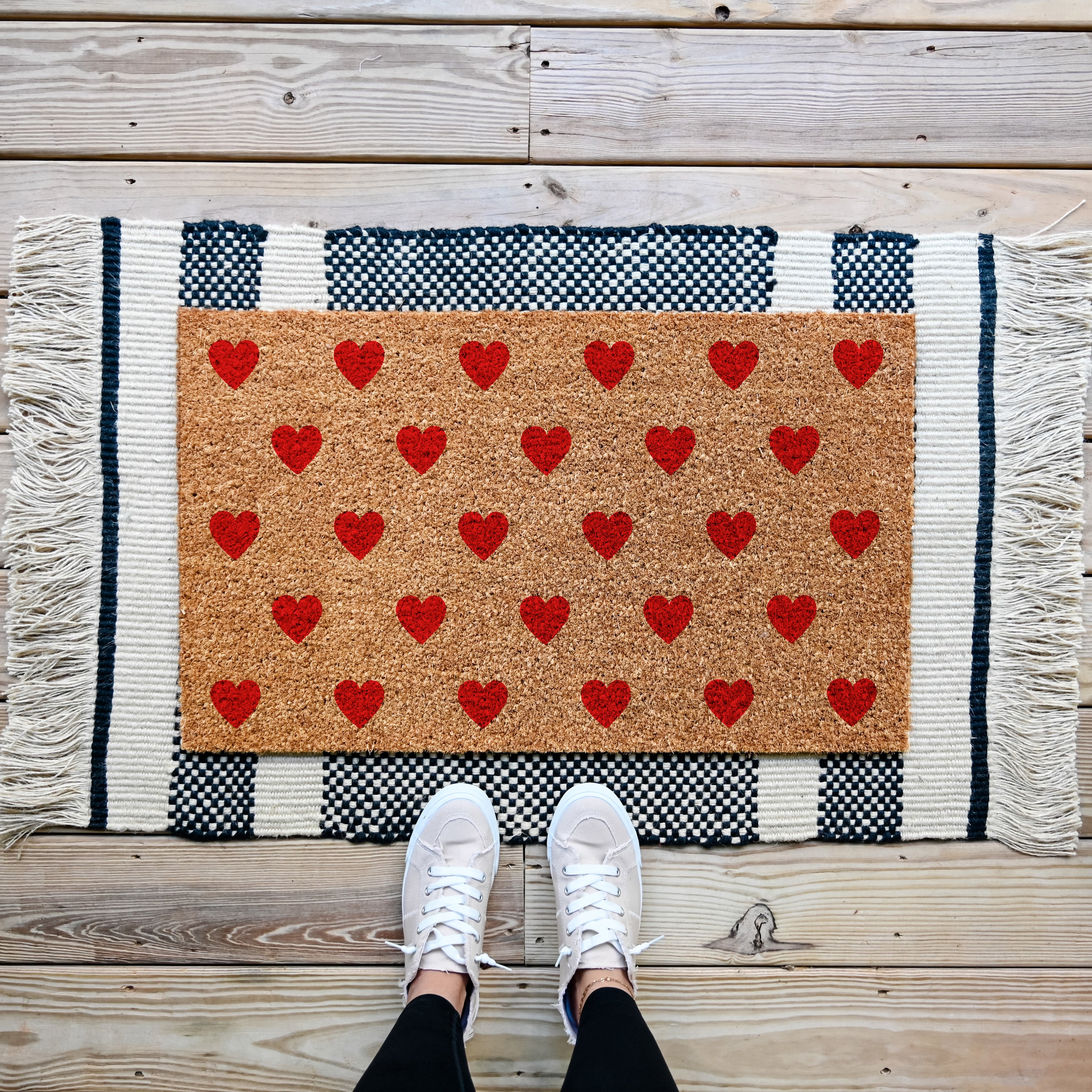 Valentine's Day Hearts Doormat