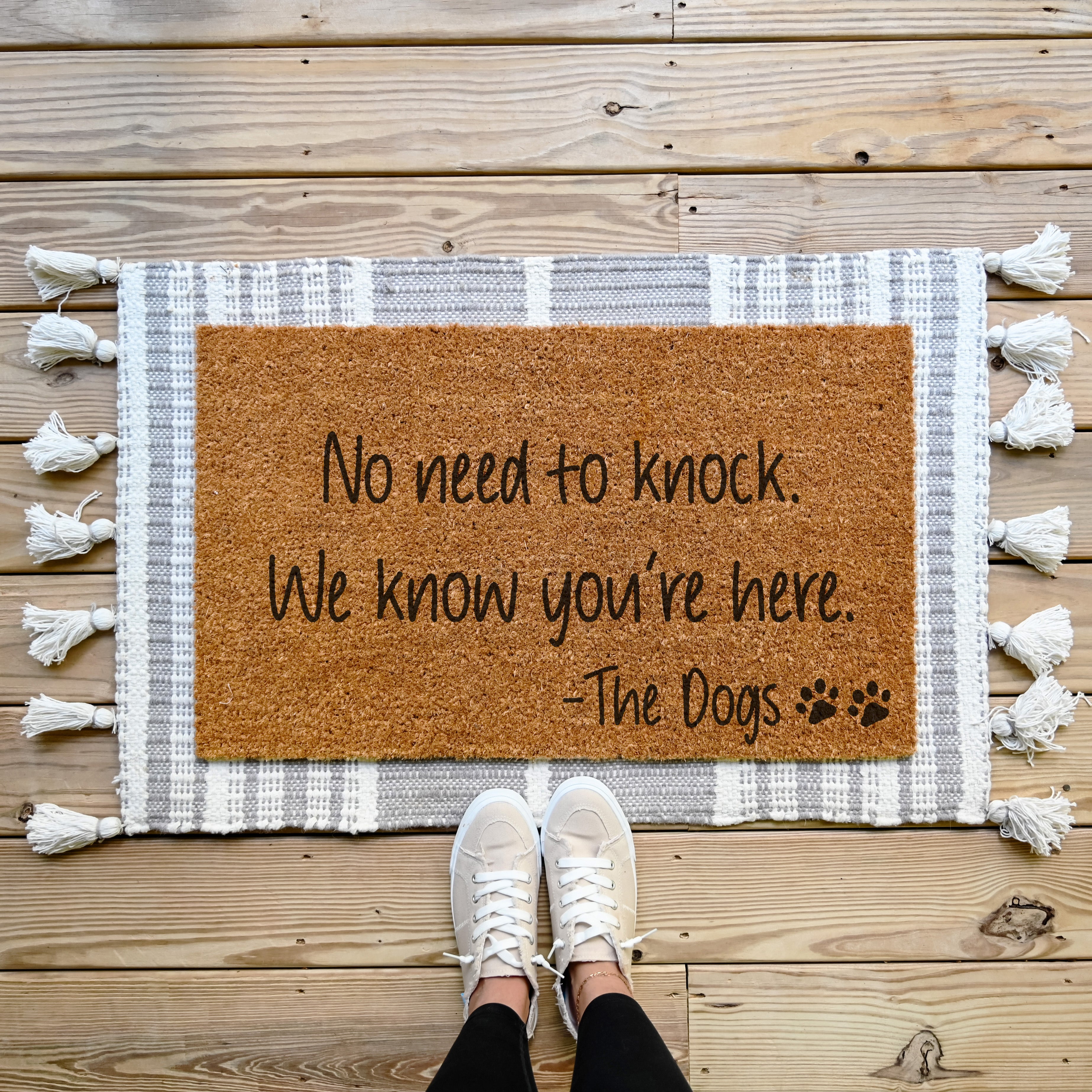 No Need To Knock We Know You're Here Dog Doormat - Hamlin Row