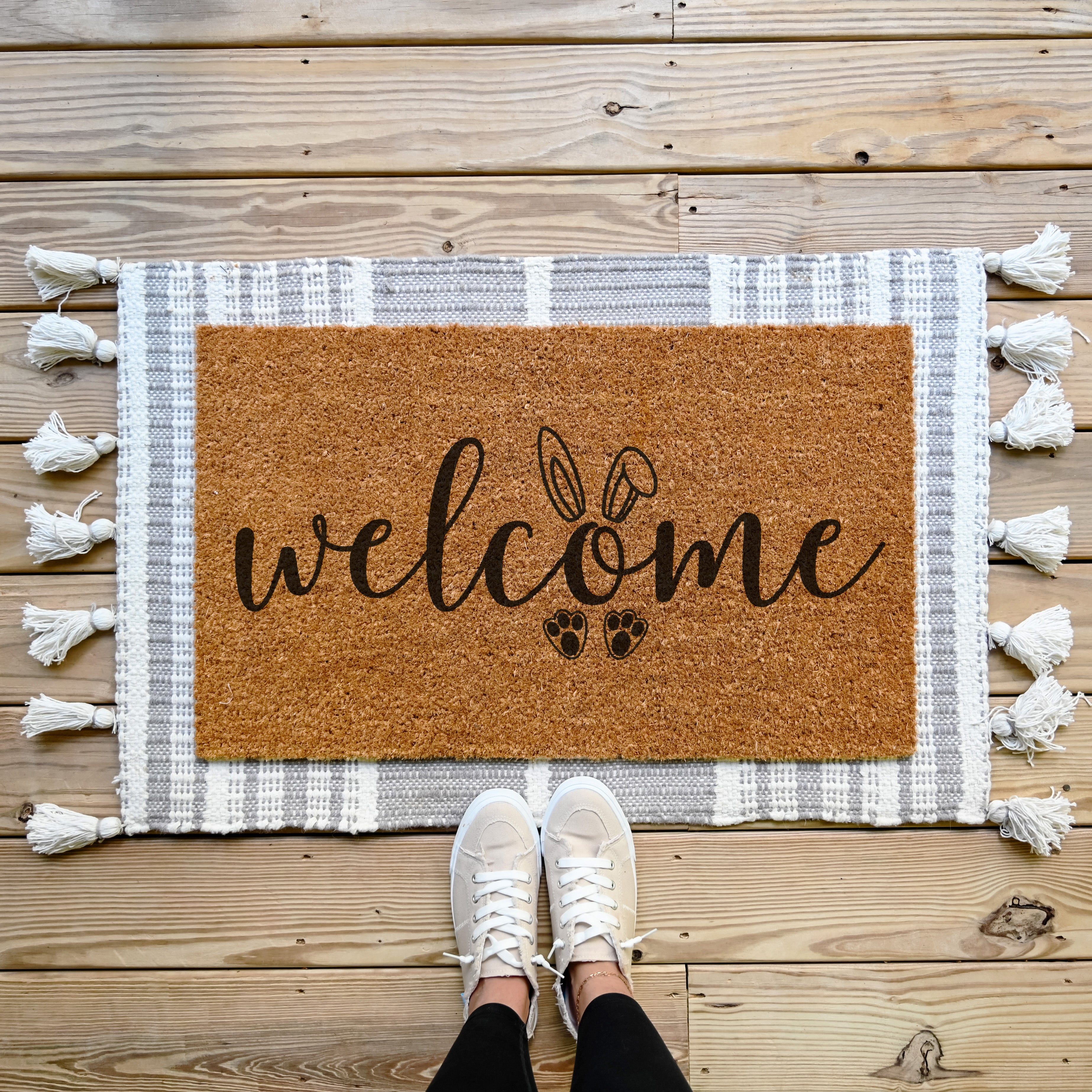 Easter Bunny Welcome Doormat - Hamlin Row