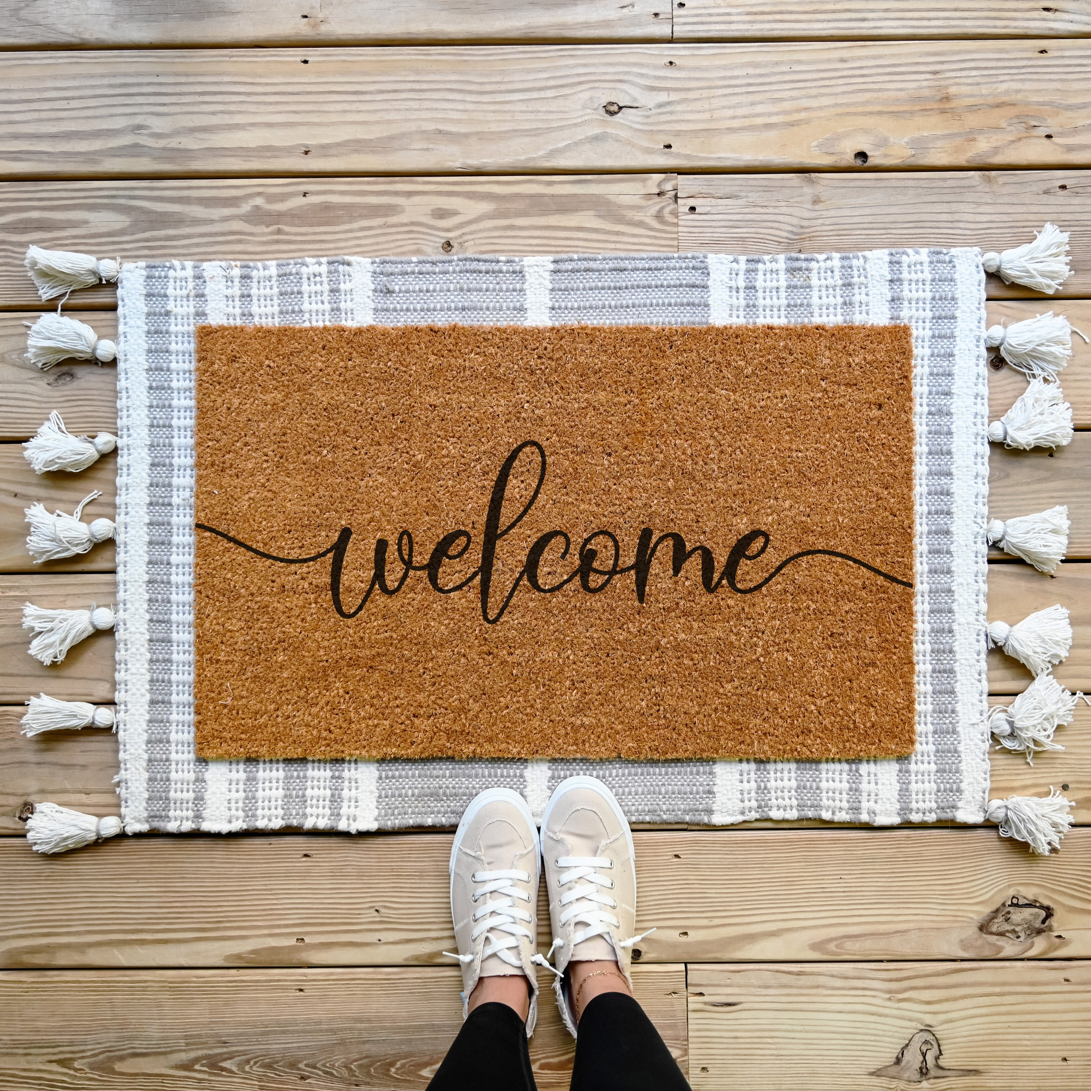 Welcome Doormat.  Coir doormat.