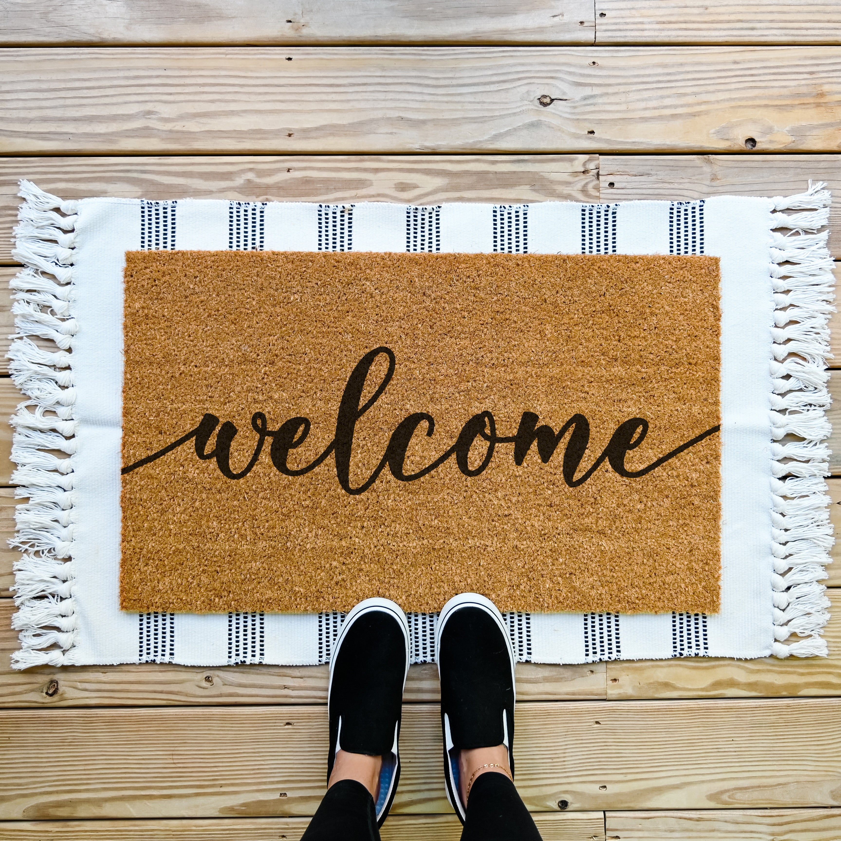 Welcome Doormat.  Coir doormat.