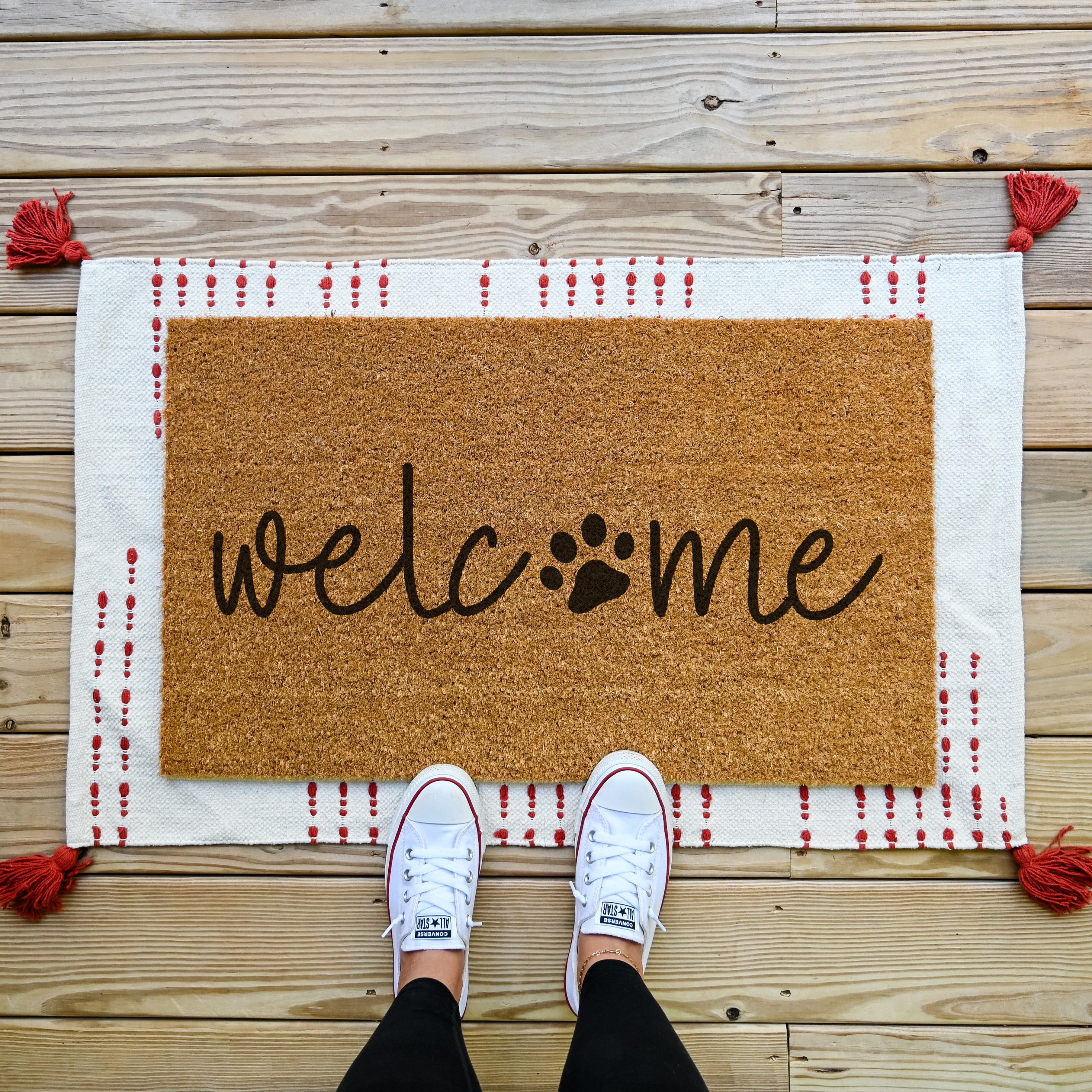Welcome Doormat.  Coir doormat.