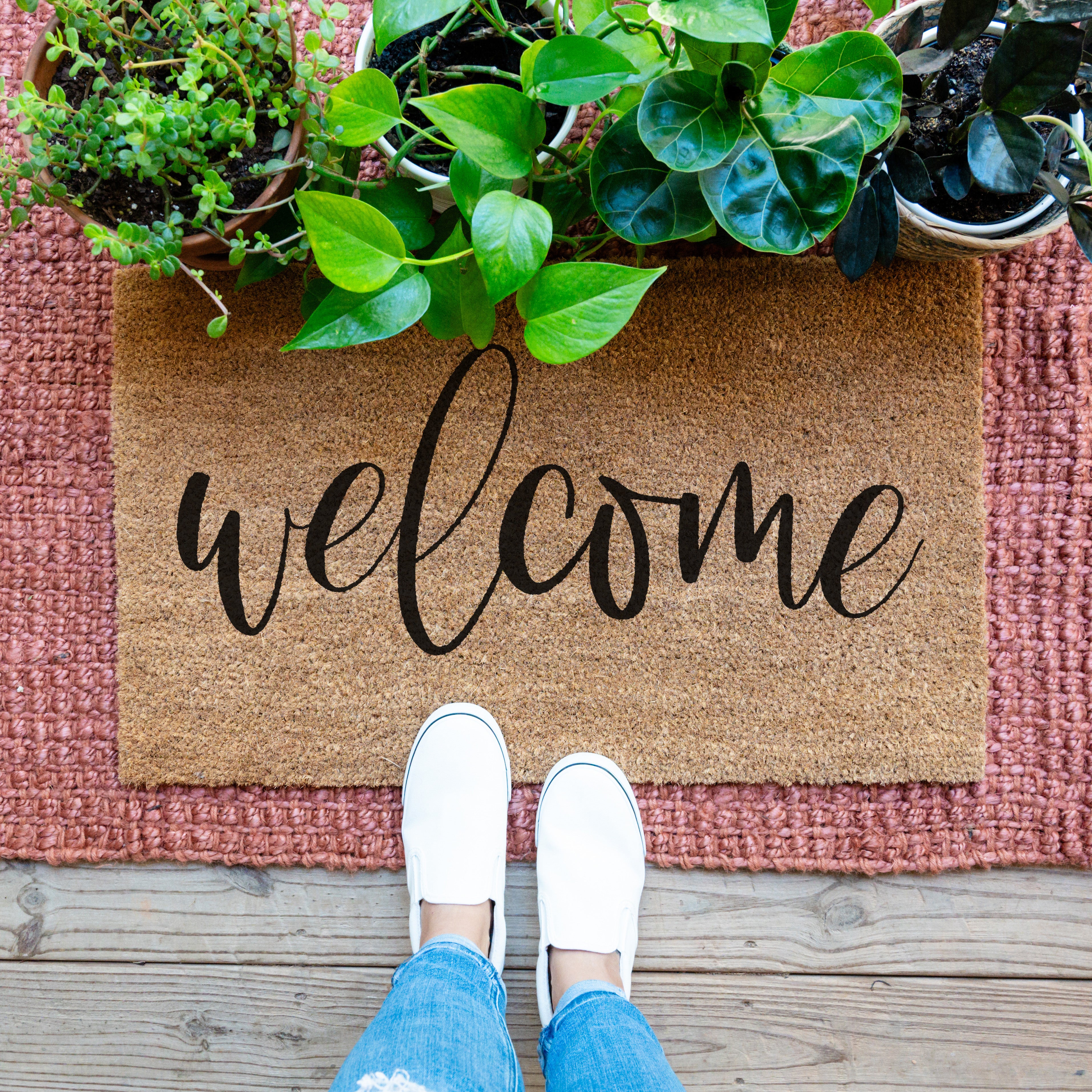 Welcome Doormat.  Coir doormat.