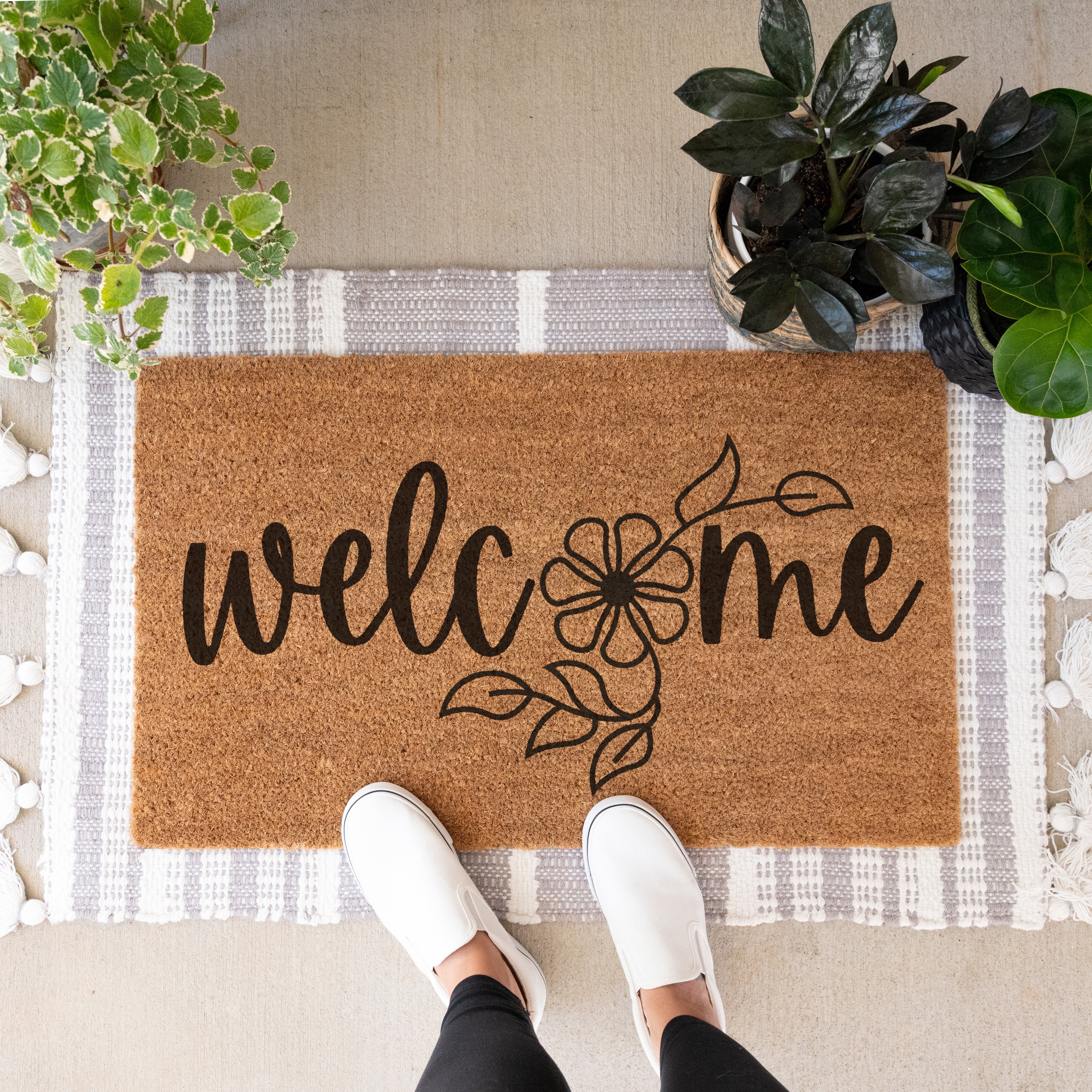 Spring Welcome Flower Doormat - Hamlin Row