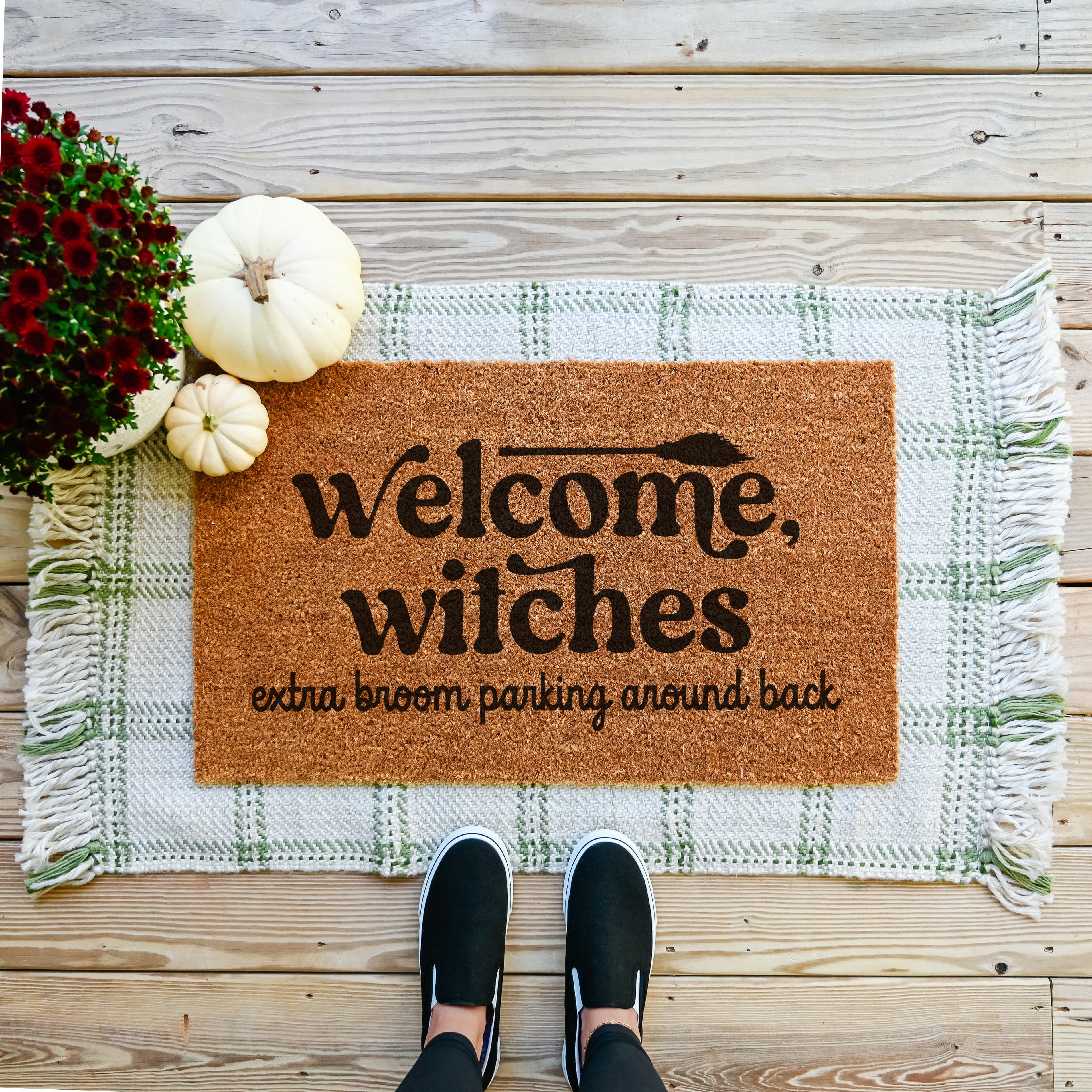 Welcome Witches Doormat.  Coir doormat.  Halloween doormat.