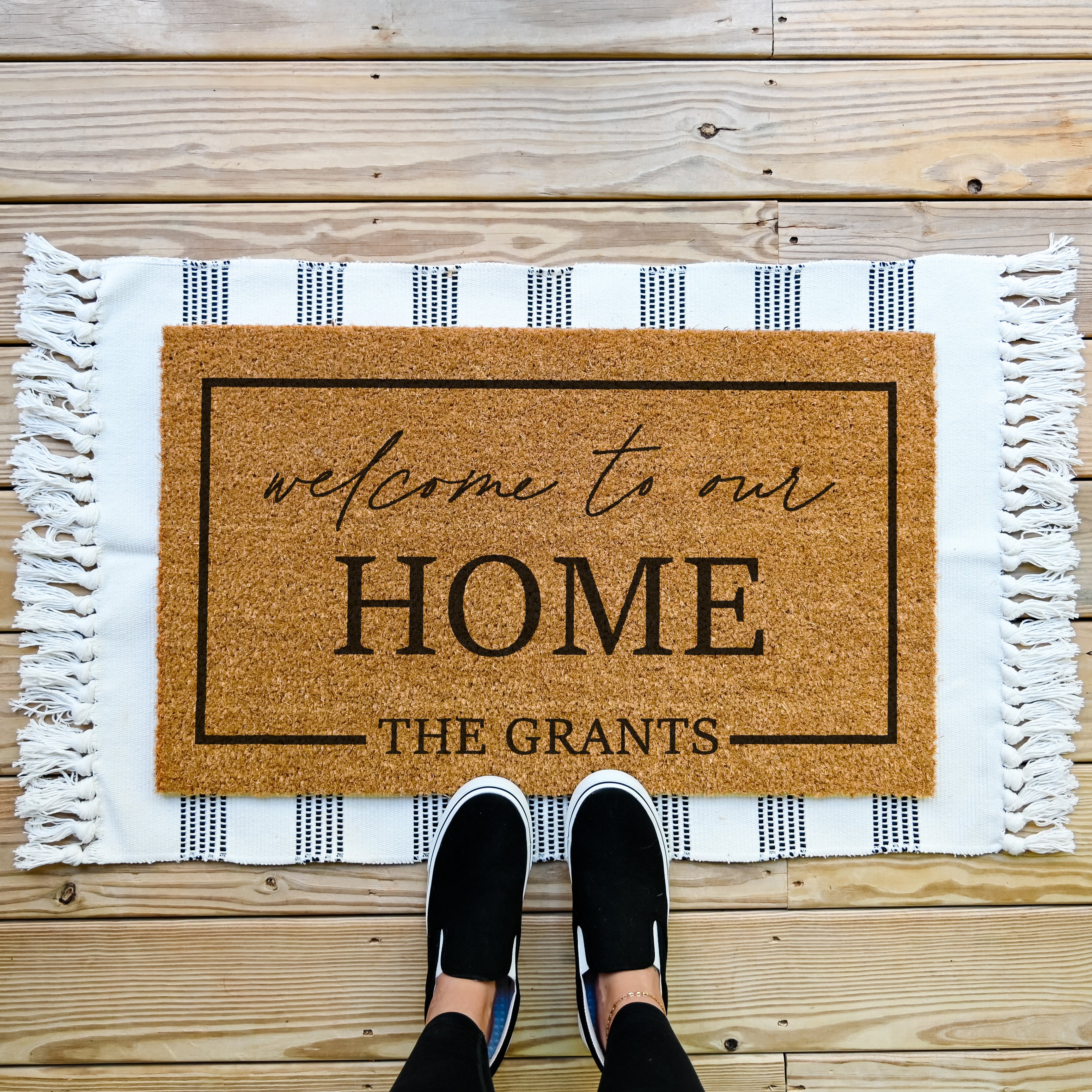 Welcome To Our Home Custom Doormat - Hamlin Row