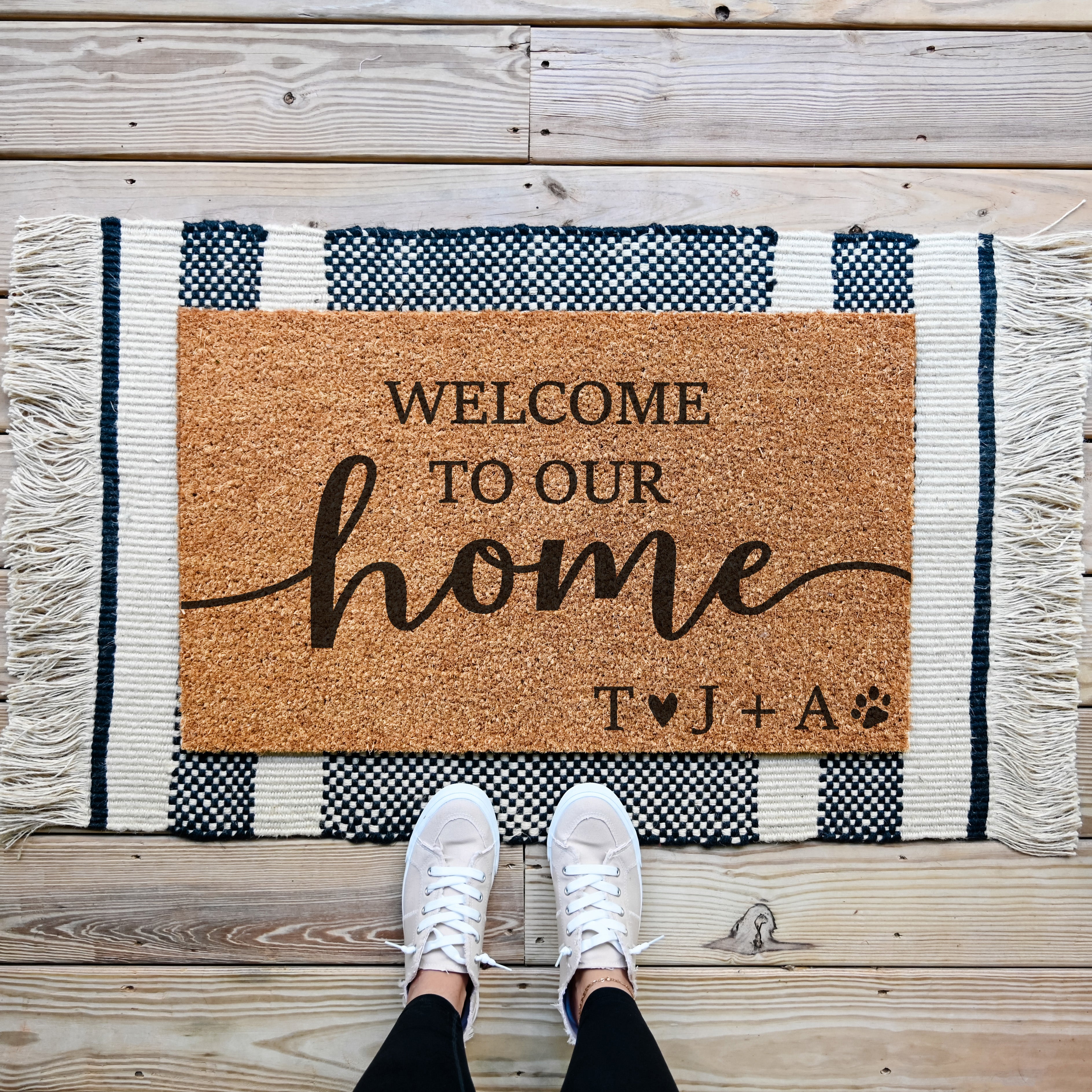Welcome To Our Home Custom Initials Doormat - Hamlin Row