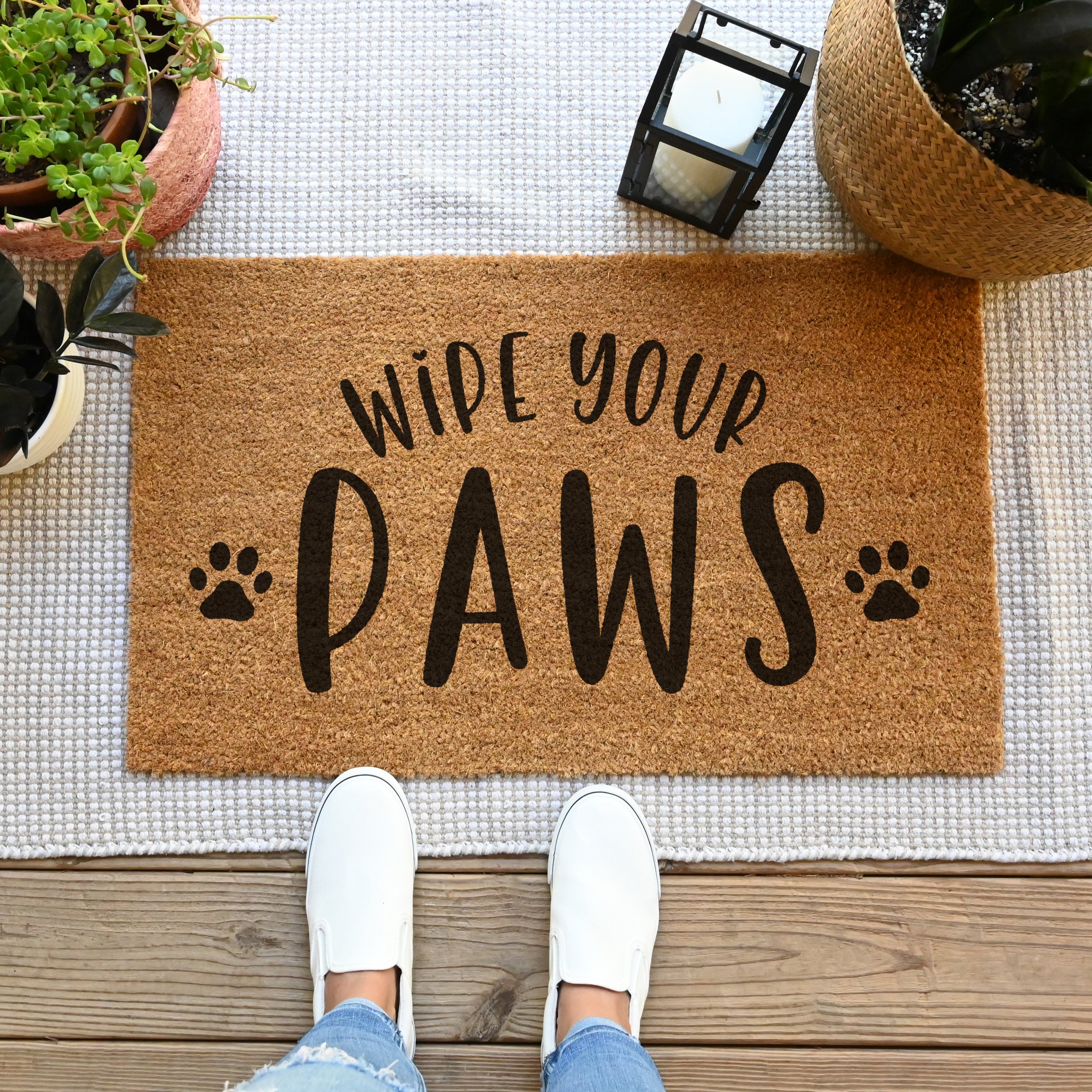 wipe your paws doormat. coir doormat. pet doormat.  cat and dog doormat
